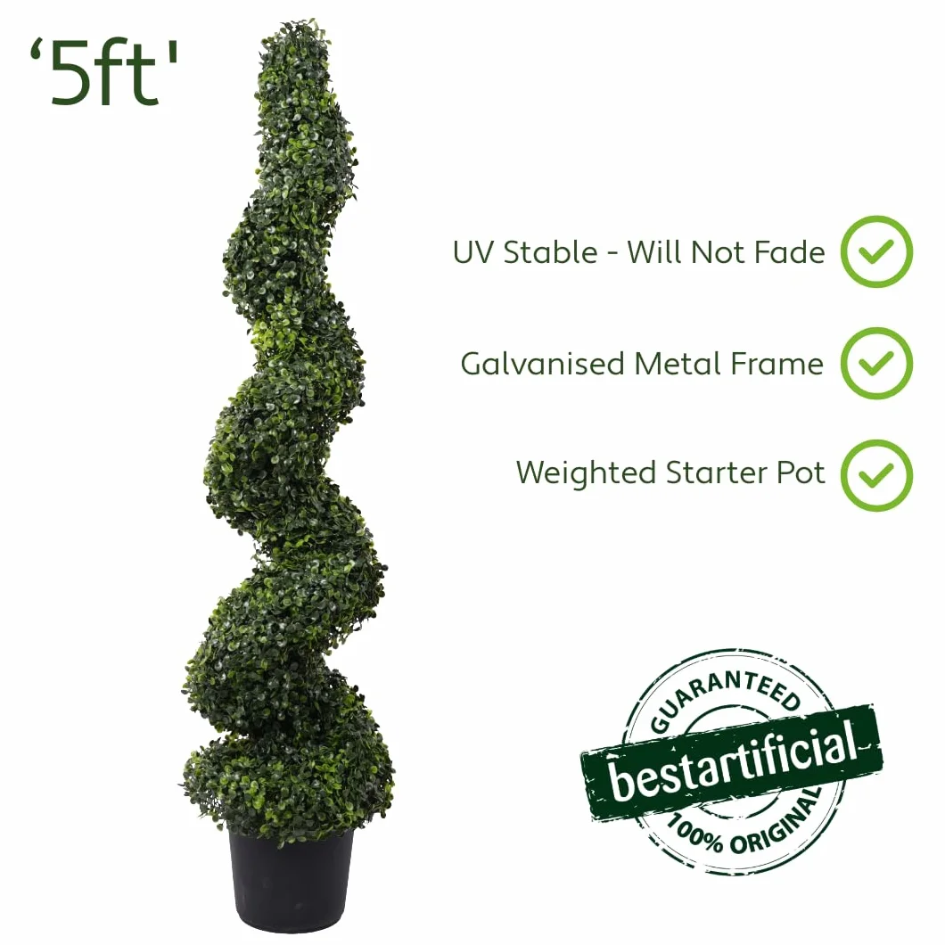 Best Artificial (TM) contra 5 pies 150 cm árbol de Spiral de jardín de boj * * Rayos UV protegido * *