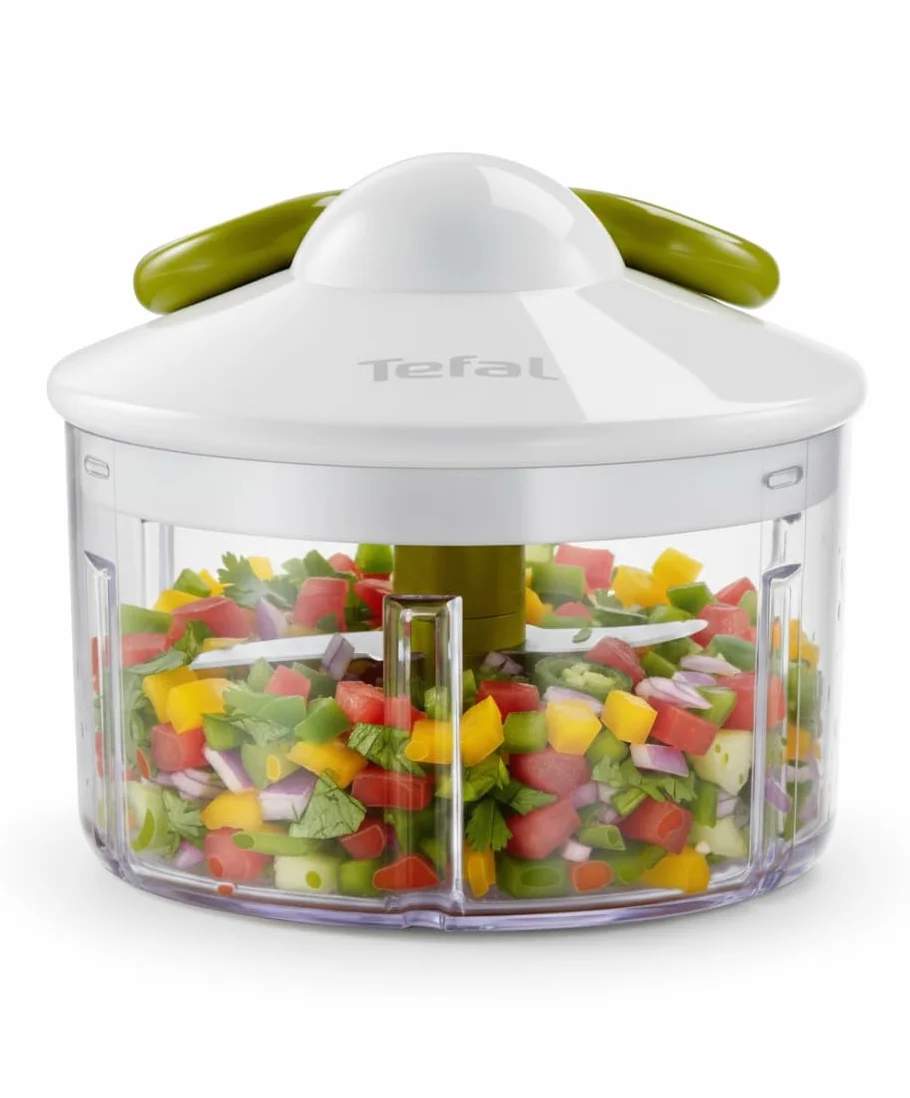 Tefal Picadora Manual 500 ml 2 Cuchillas Independientes Picado Grueso Medio Fino Base Antideslizante