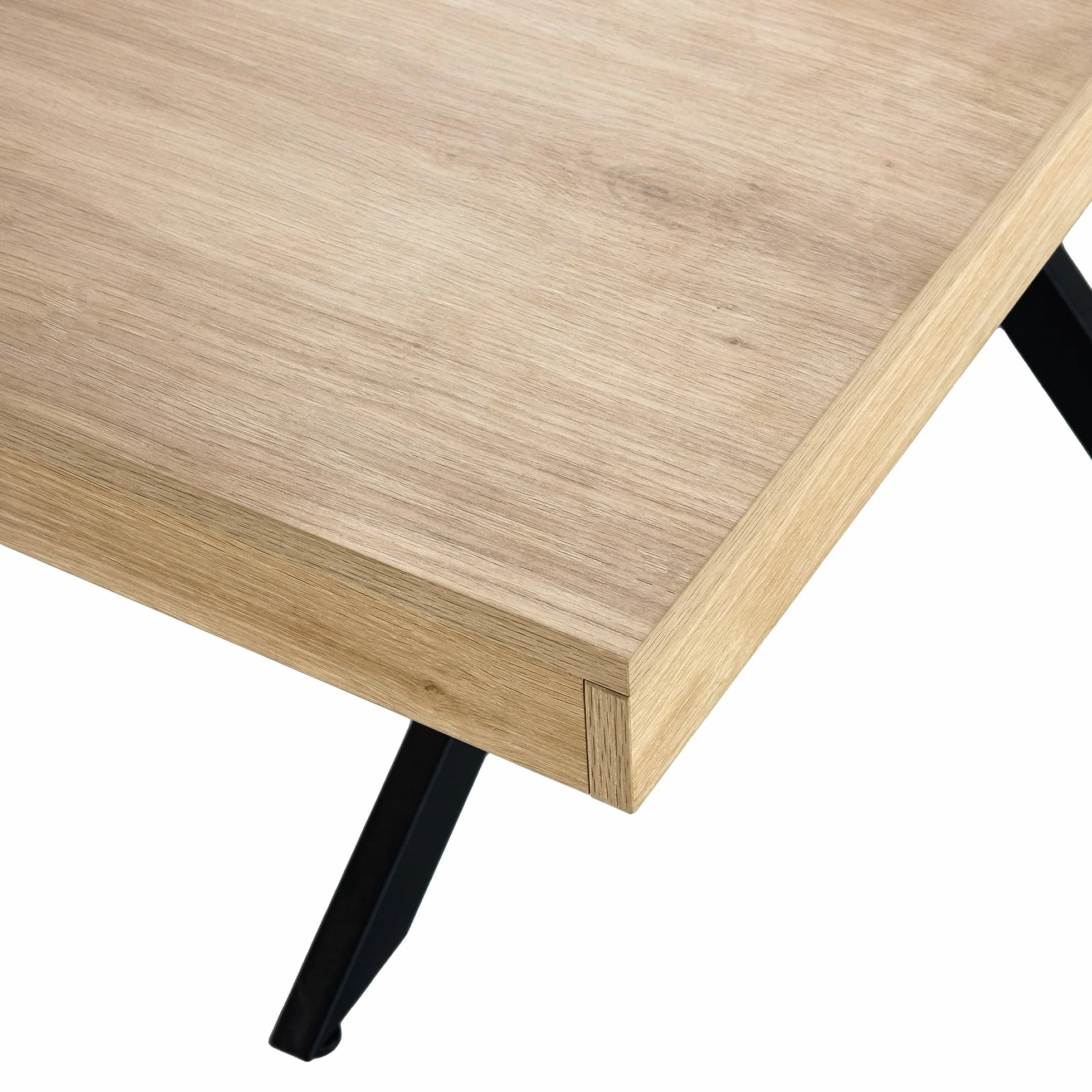 HOMN LIVING Mesa de Comedor Extensible Genova Color Roble, 140-180 cm (Largo) 80 cm (Profundidad) 75 cm (Altura)