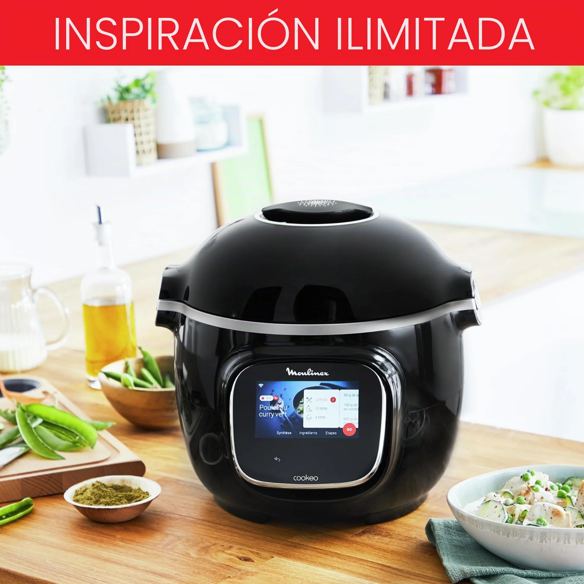 Moulinex Cookeo Touch Wifi Multicooker inteligente 6 L 250 recetas integradas negro