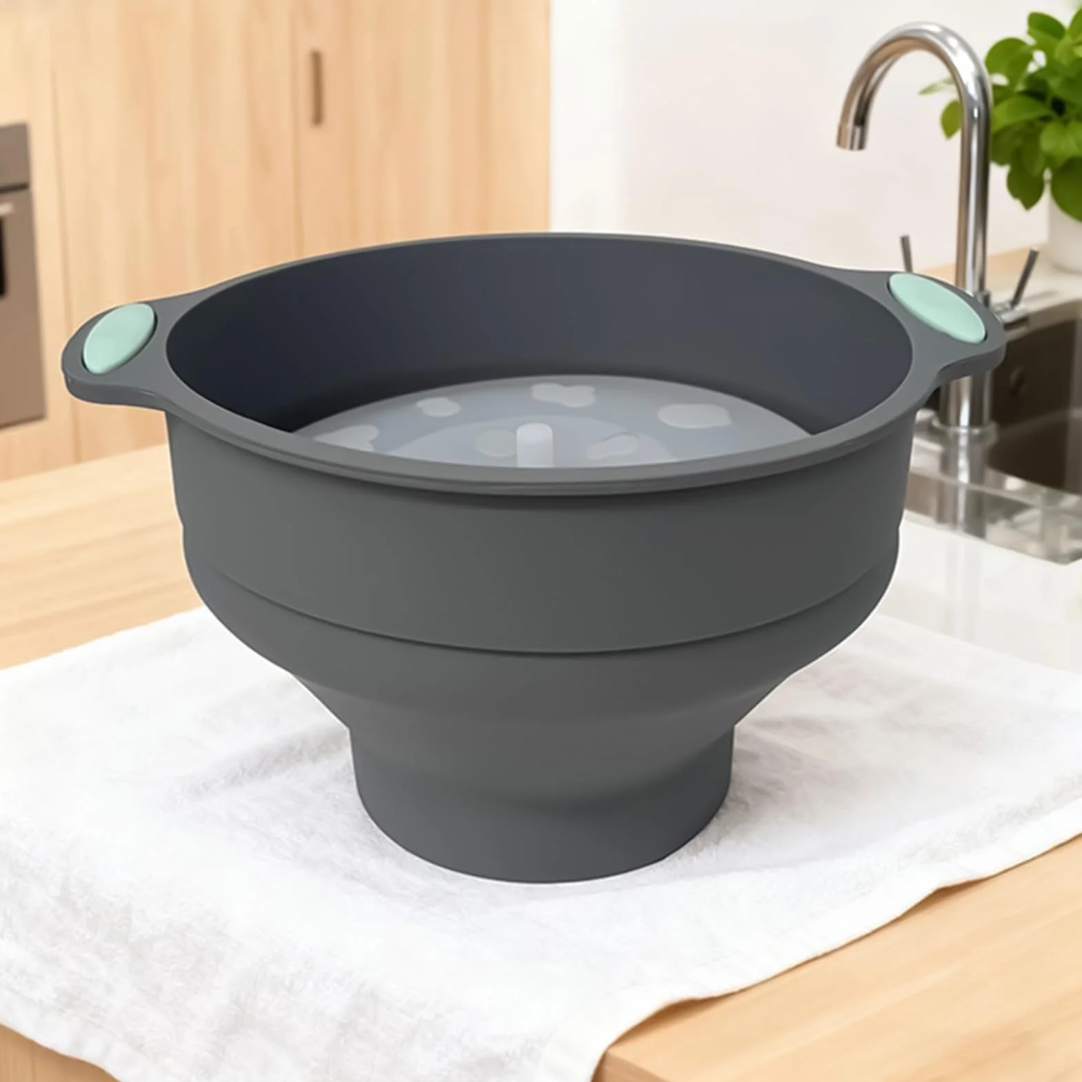 Máquina de palomitas de maíz para microondas, silicona plegable, cuenco para palomitas, hogar, oficina