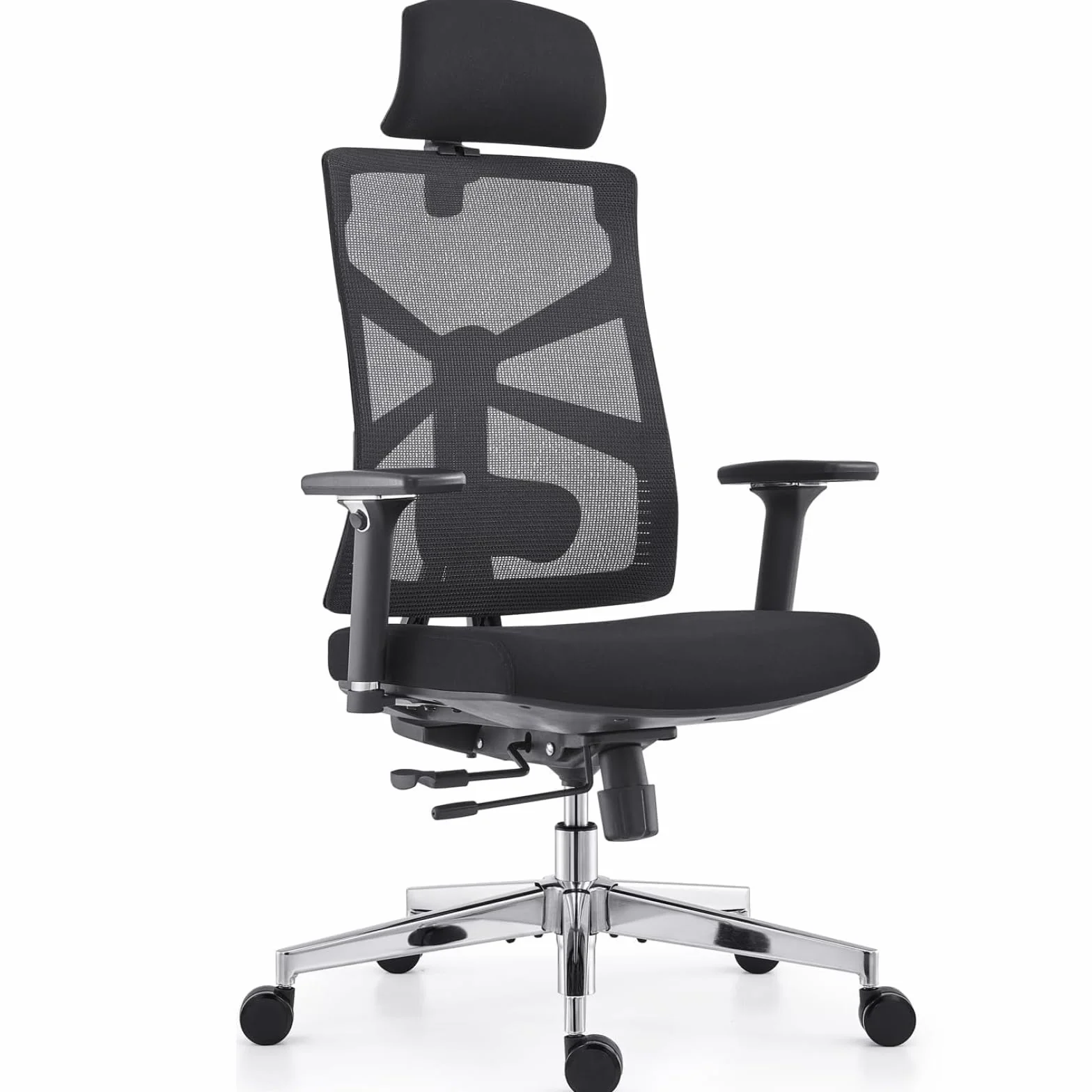 Silla de Oficina Ergonómica con Respaldo Adaptativo, Reposabrazos 4D, Soporte Lumbar, Negro