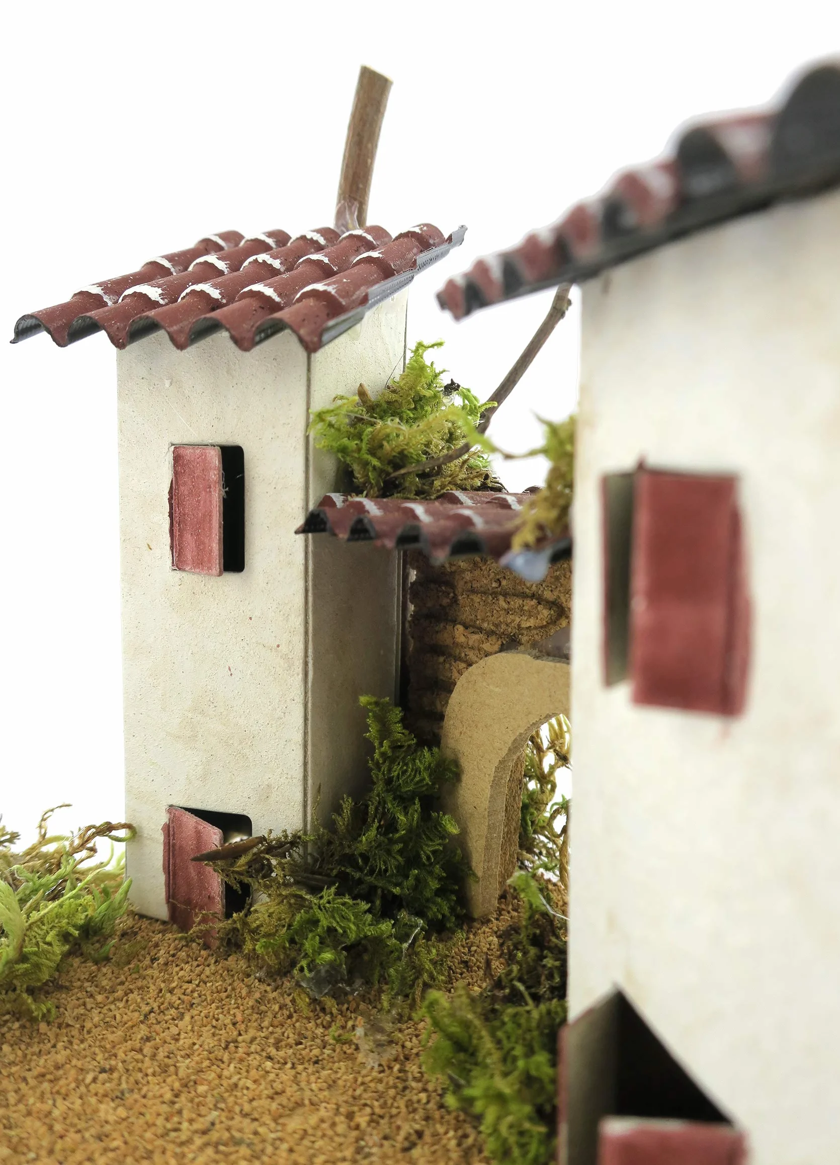 Ferrari & Arrighetti Casitas con Tejas para la escenografía del Belén - Pesebres Bertoni