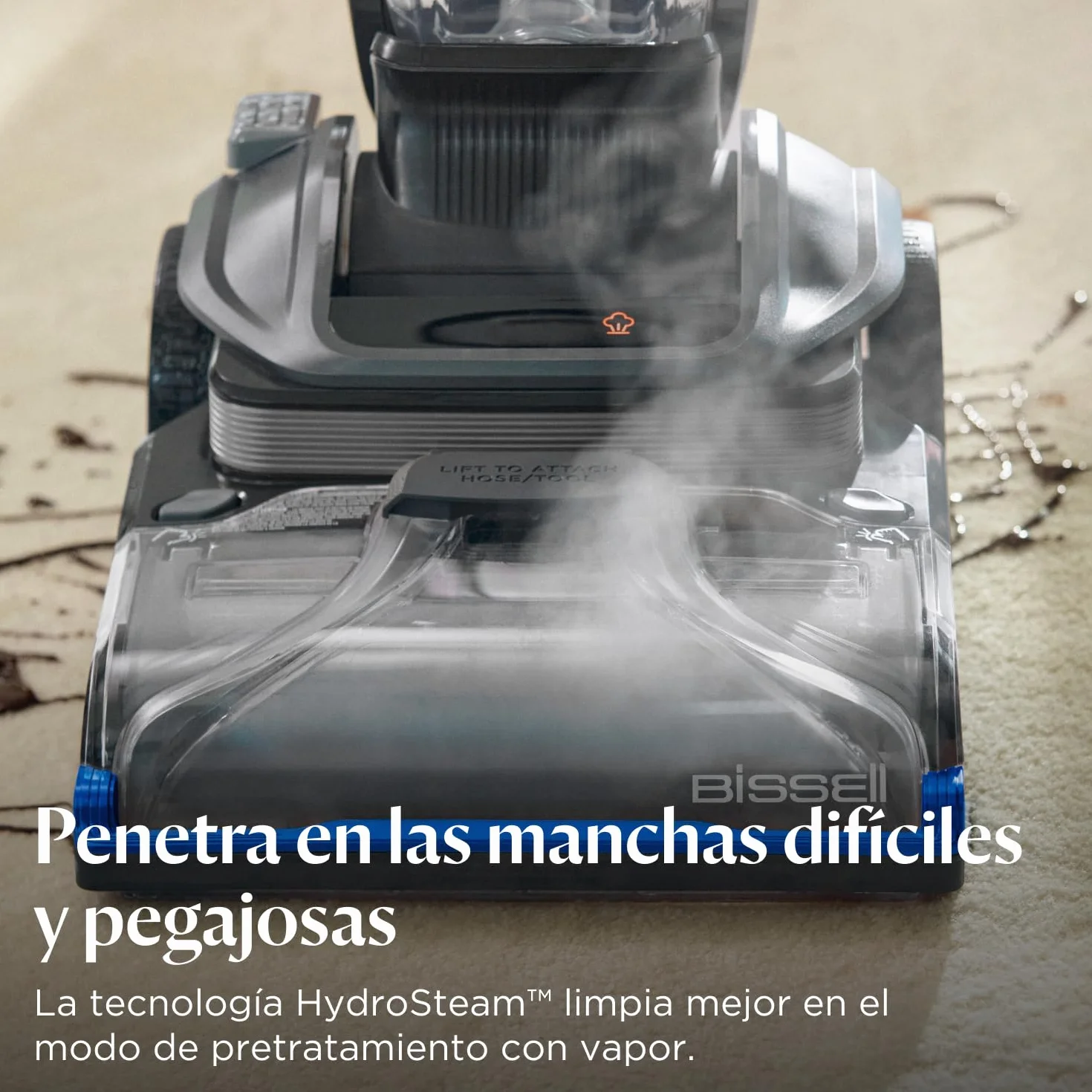 BISSELL Revolution HydroSteam Aspiradora de Agua Tapicería, Lava Aspiradora con Pantalla LED, Maquina Limpiar Tapicerías con Tecnología HydroSteam, Limpiador a Vapor, Potente Motor de 1300W, 3670N