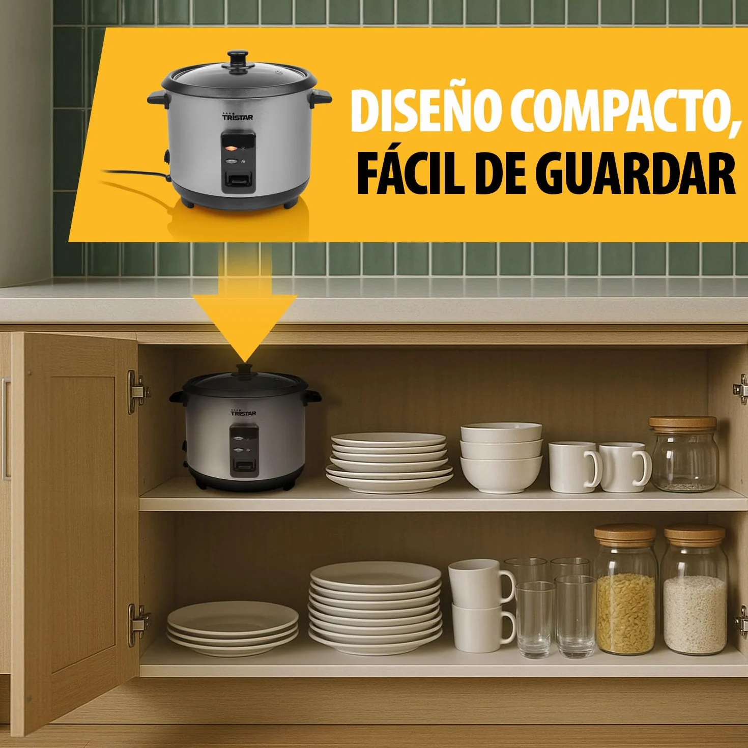 Tristar Olla Arrocera 1,5 L Acero Inoxidable 500 W RK-6145