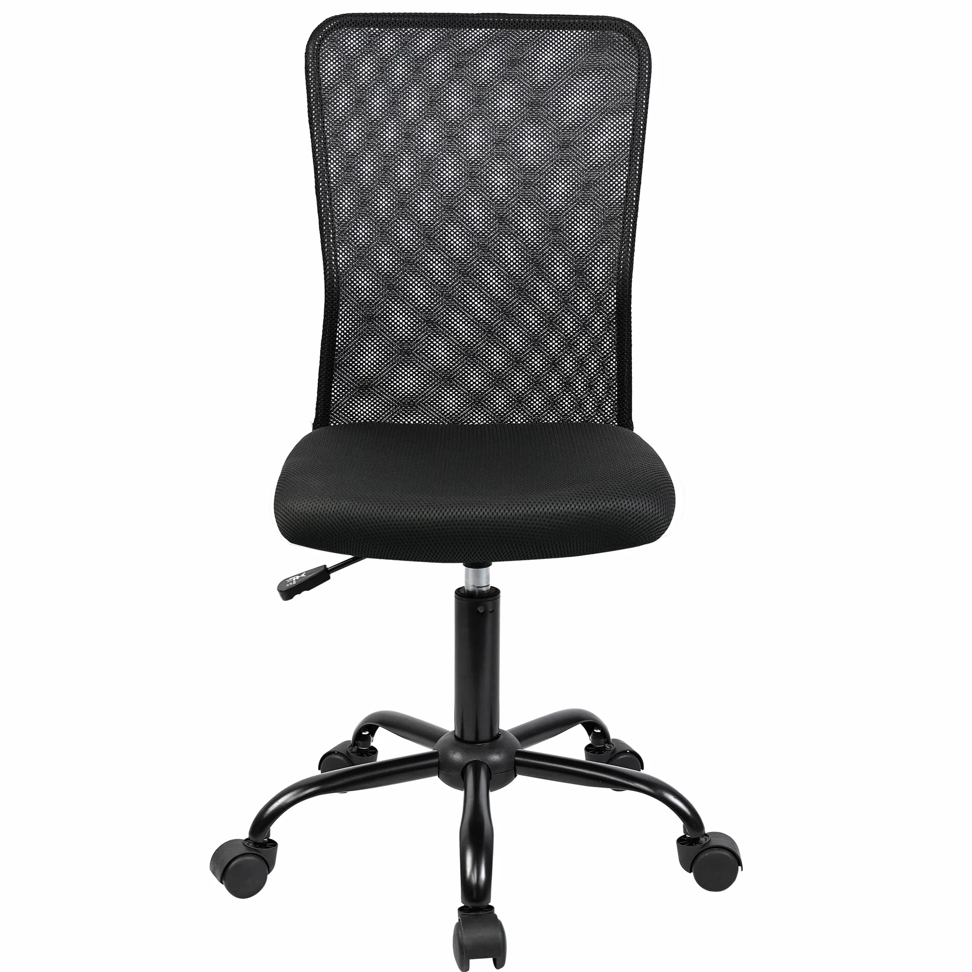 T-LoVendo Silla de Oficina Ergonómica Sin Reposabrazos Tela Transpirable con Ruedas Giratoria Negra