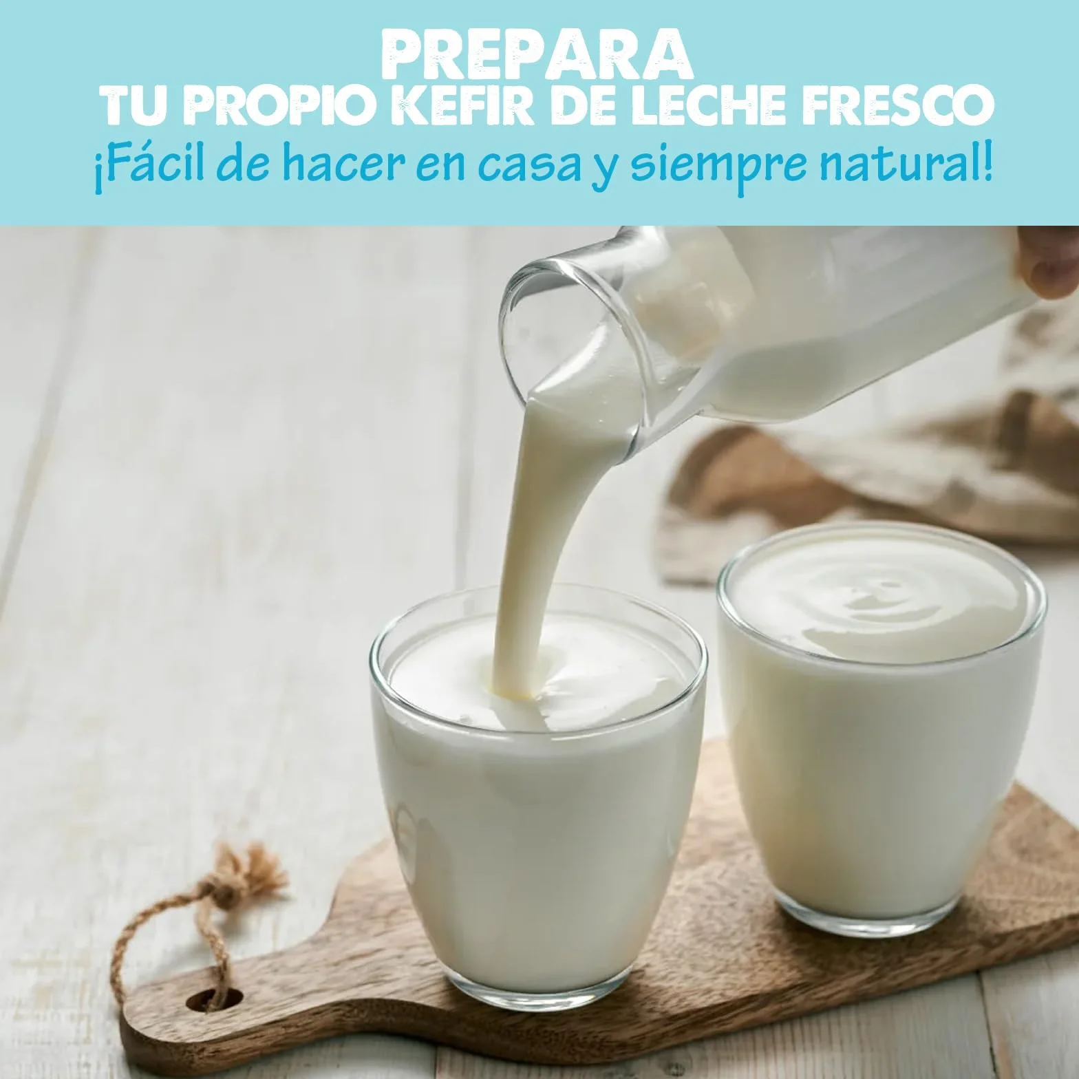 OH MY KÉFIR® Nódulos Vivos de Kéfir de Leche 10g – Cultivo Casero Probiótico Natural con Instrucciones y Recetario