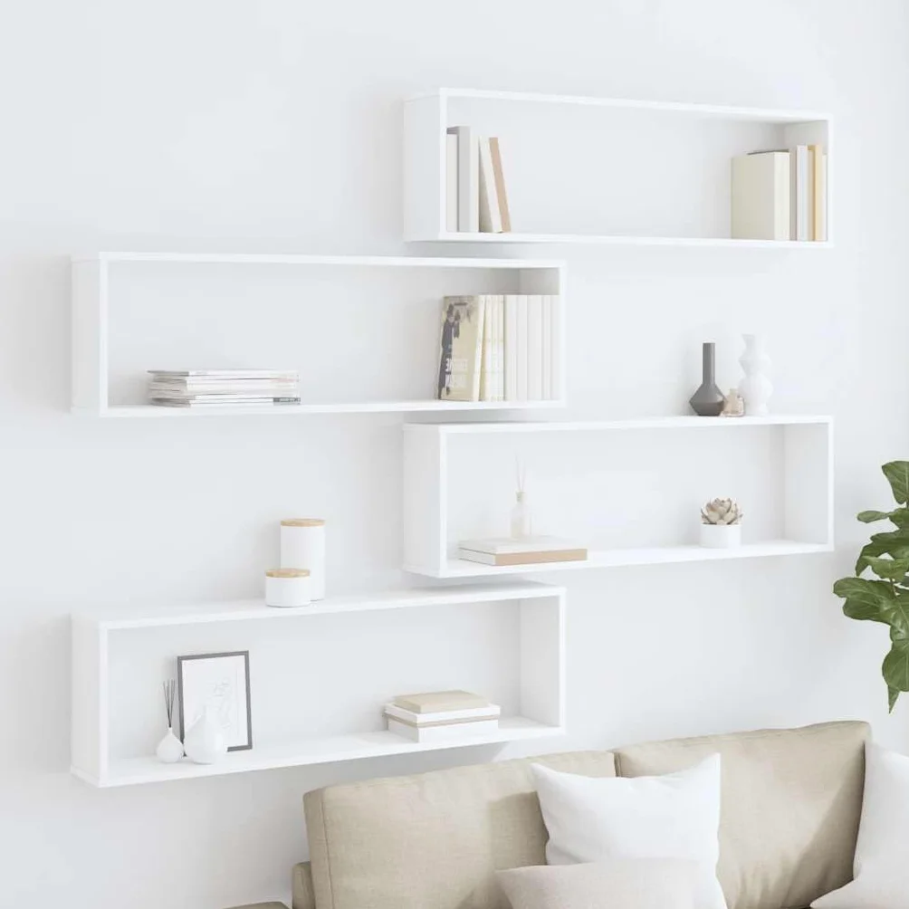 Estante Cubo de Pared 100x15x30 cm Madera contrachapada 4 uds