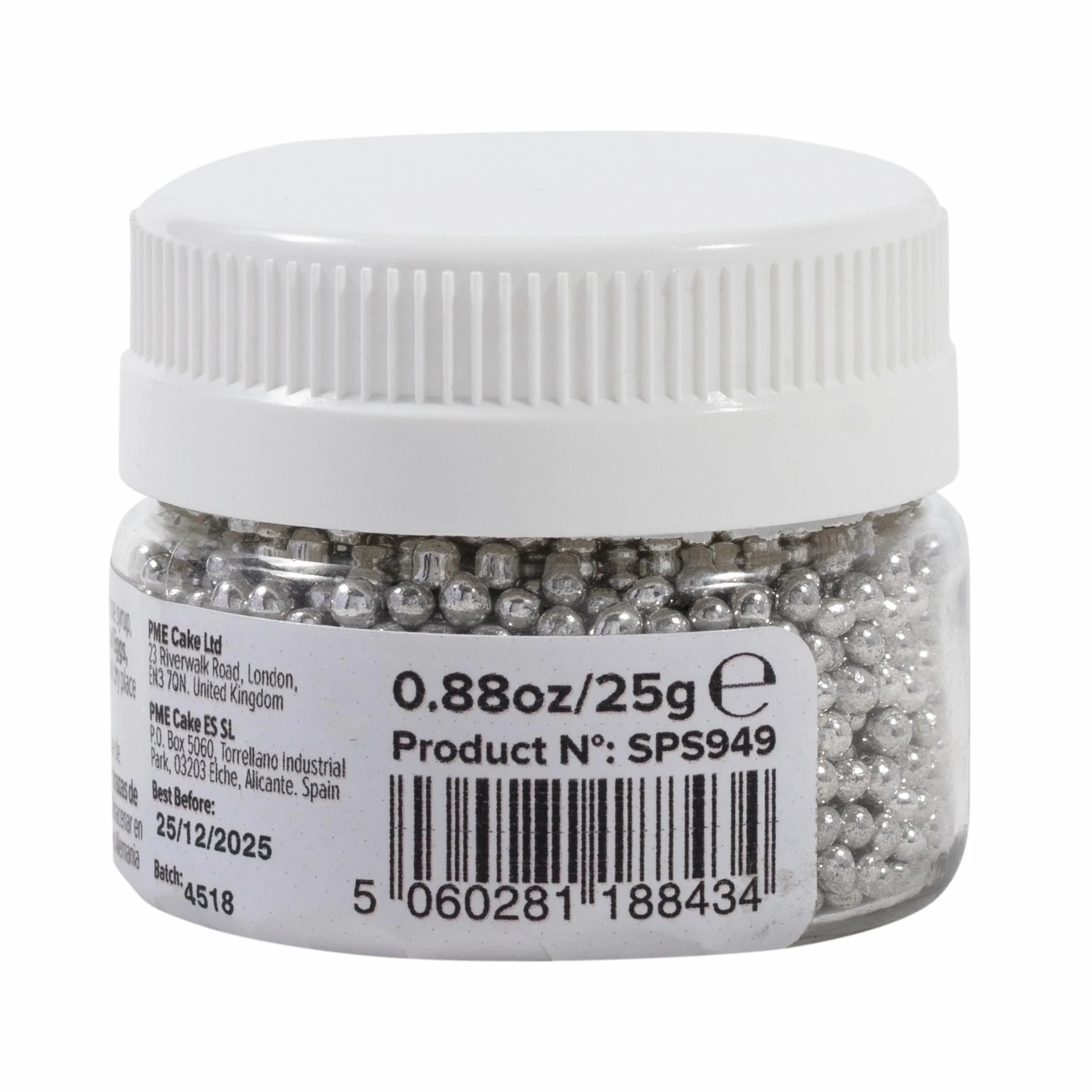 Perlas de Azúcar Plateadas PME 2,3 mm 25 g