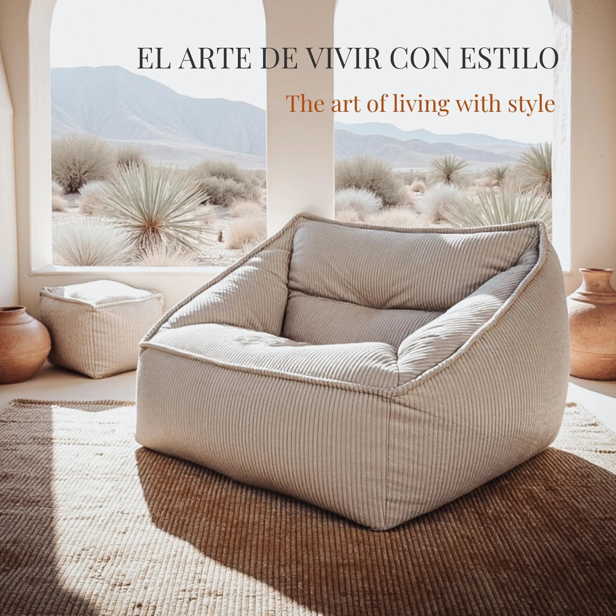 Aiire Sillón Puff con Relleno Incluido - Puf Salon, Dormitorio y Habitación Juvenil Moderno - Funda en Pana Premium Desenfundable y Lavable - Bean Bag XXL Gigante para Adultos [100x100x80]
