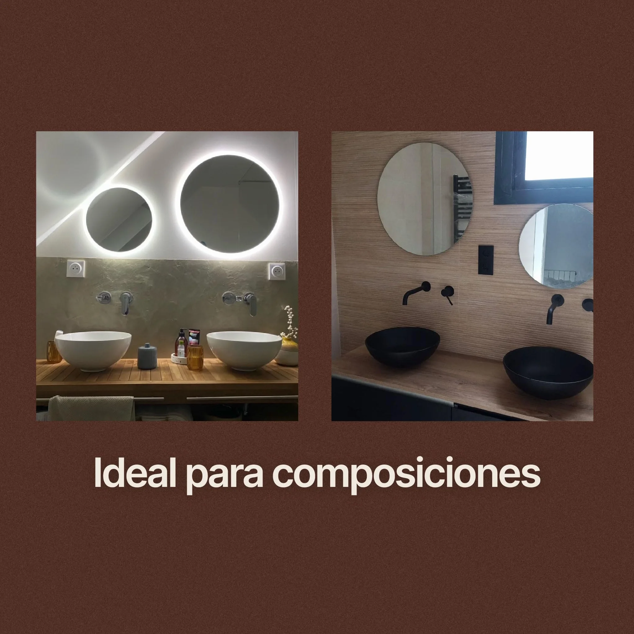 CustomGlass Espejo de Baño con iluminación Led Redondo Varias Medidas con Forma Circular Pared (Redondo 60 cm)