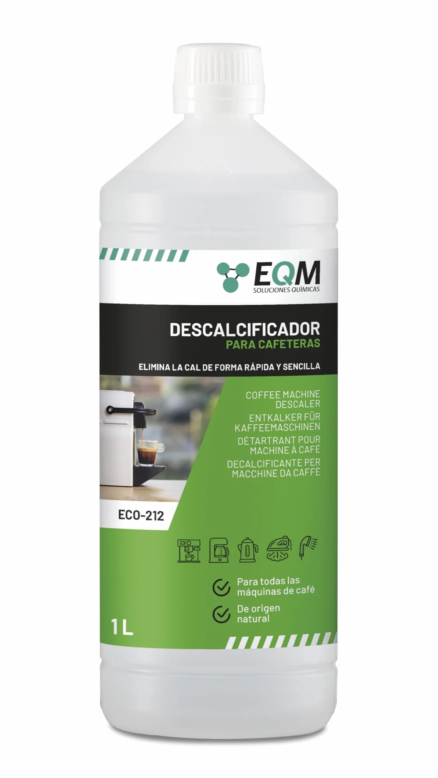 Descalcificador para Cafeteras 1L Origen Natural 100% Compatible con Todas las Máquinas de Café