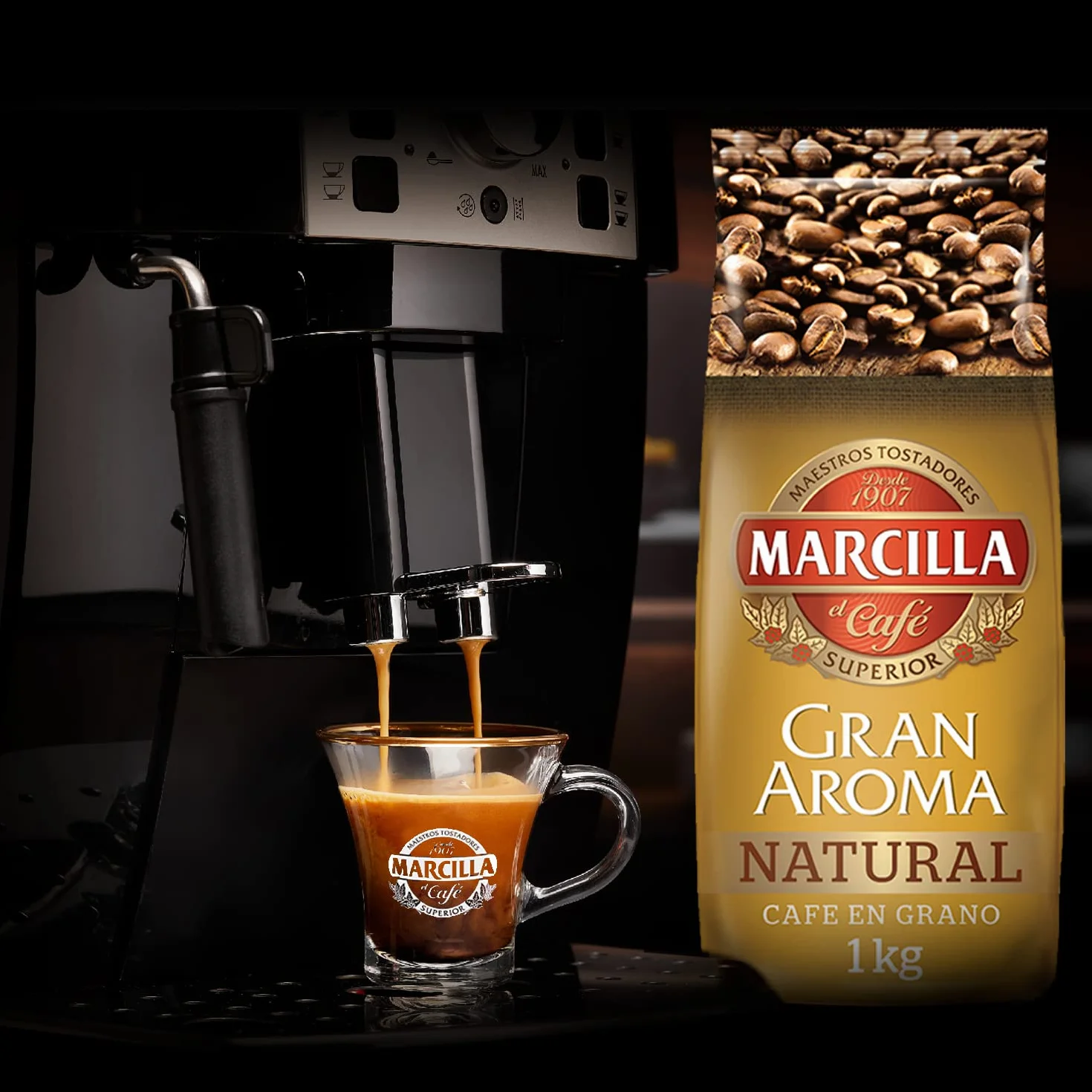 Marcilla Café Grano Gran Aroma Natural 1000g