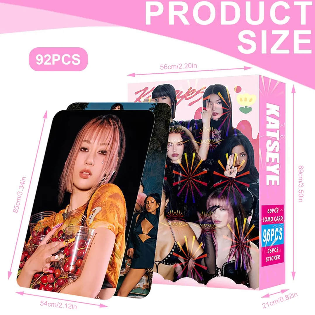 96 Piezas KATSEYE Tarjetas de Fotos Álbum de Tarjetas Conjunto Mini Merch Conjunto de Fotocards Regalo para Fans Chicas Fans