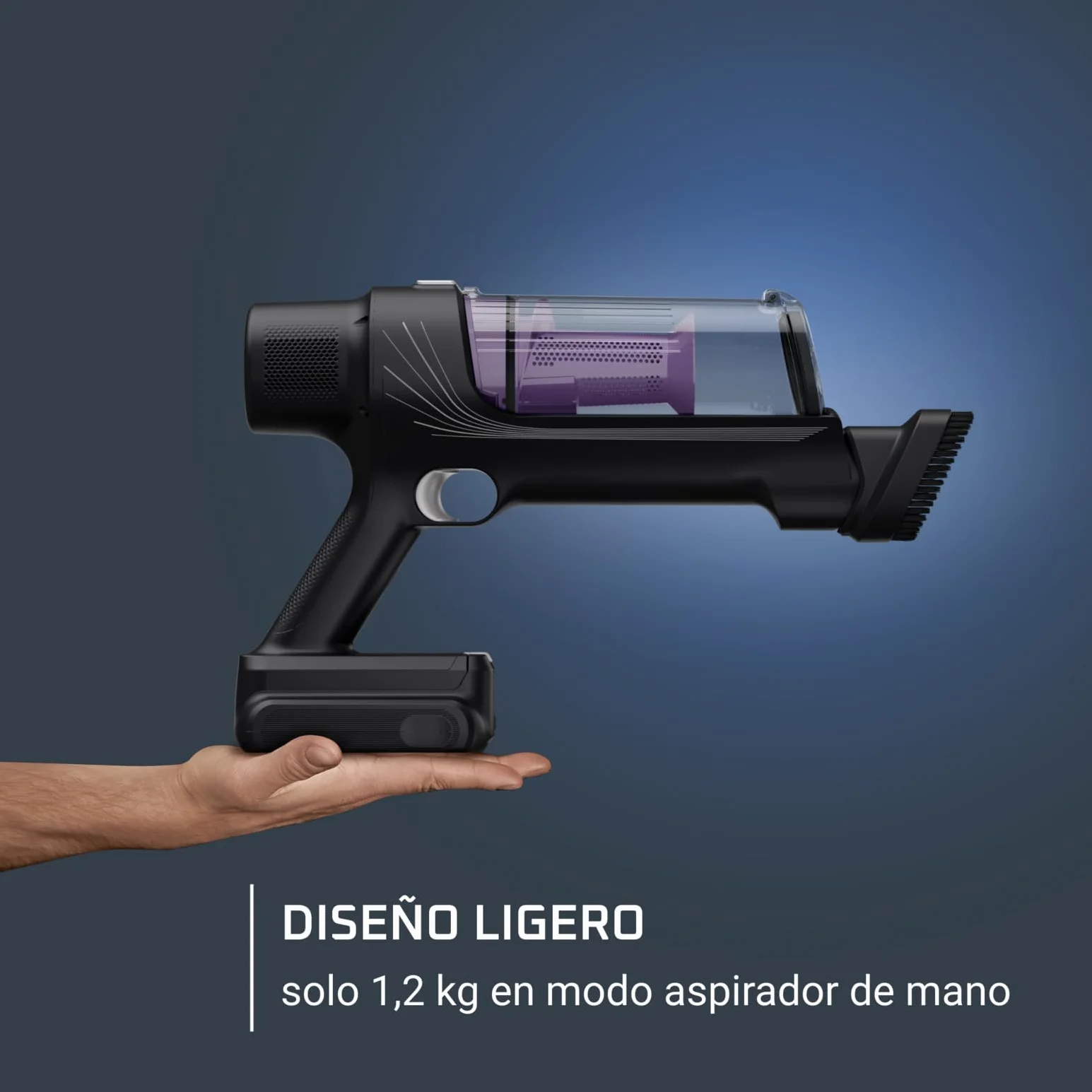 Rowenta X-Pert 7.60 Aspiradora sin cables, 140W, filtro HEPA, 45 min, luz LED, lila