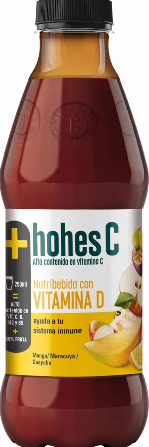 hohes C Plus Zumo con Vitamina C y D Fortalece los huesos 100% natural 1L