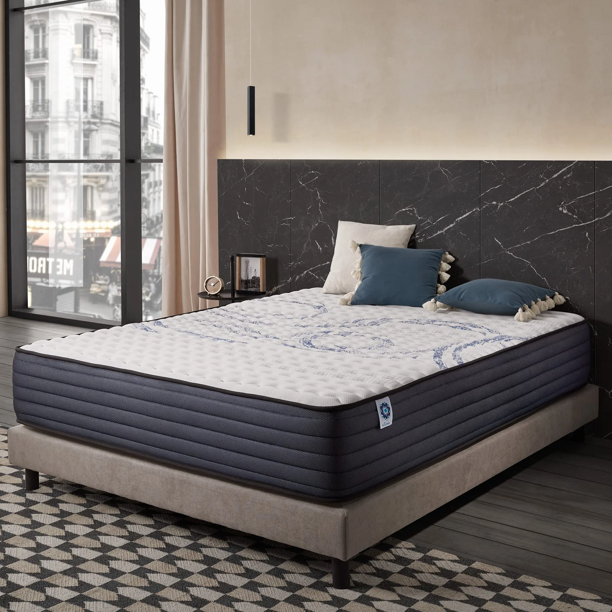 Naturalex Colchón Viscoelástico Perfectsleep 135x190 cm 30 cm Firme Espuma HR Blue Látex Hipoalergénico Reversible Verano/Invierno