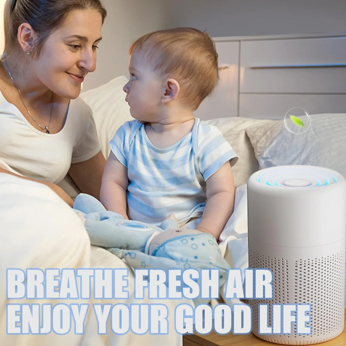 Purificador de Aire con Filtro HEPA, USB con Aromaterapia, Silencioso para Hogar y Oficina