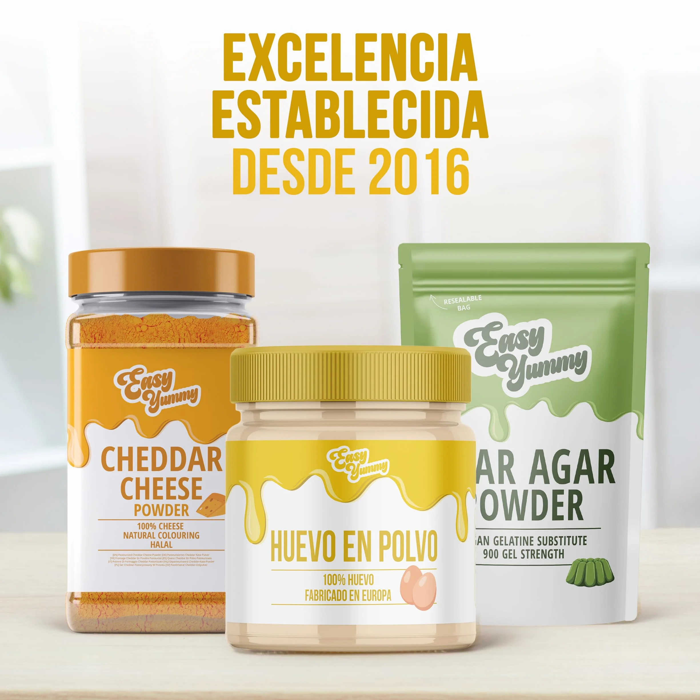 Huevo entero en polvo 500 g EASY YUMMY para cocinar, huevos revueltos, tortillas y repostería