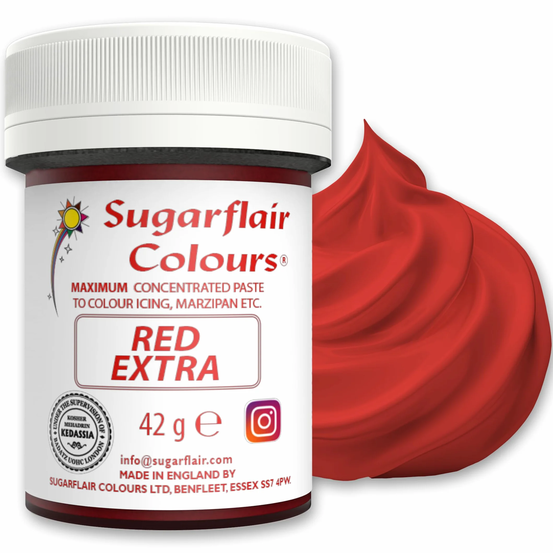 Sugarflair Maximum Concentrated Paste Colour Red, Colorante Alimentario 42g