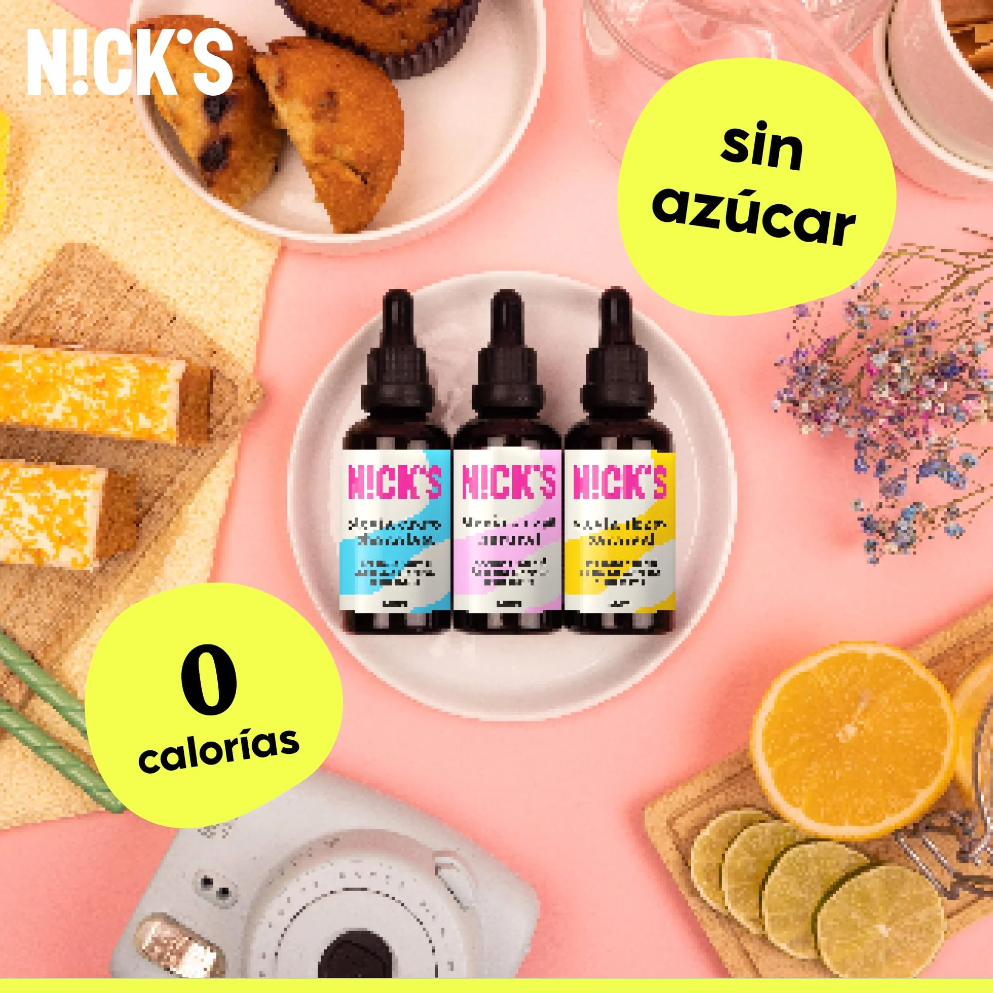 NICKS Stevia Líquida Gotas Caramelo 50ml Edulcorante Cero Calorías Dieta Keto Sin Azúcar Sin Gluten Low Carb