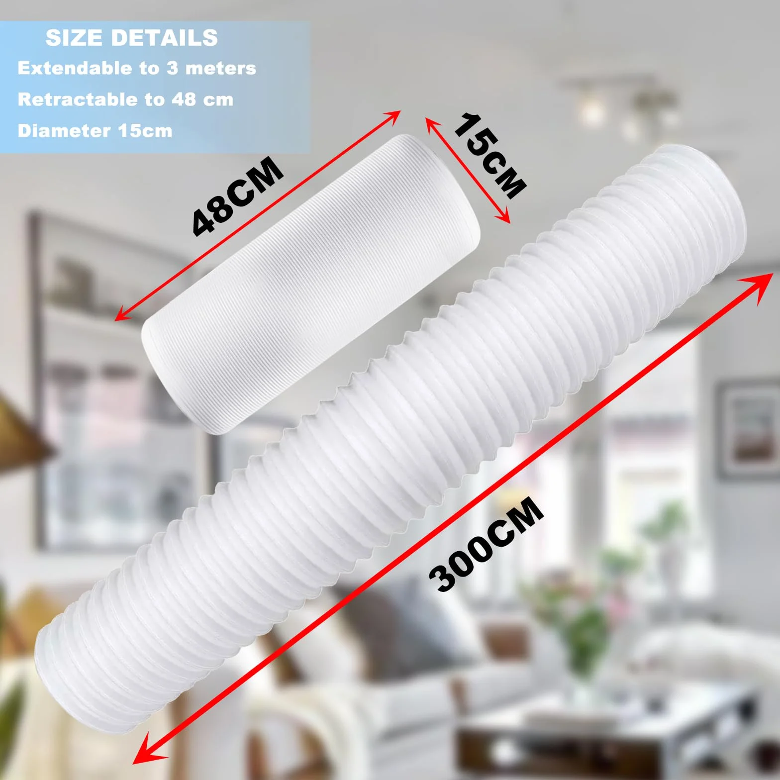 Tubo Aire Acondicionado Portátil 1,5M/2M/3M Manguera Diámetro 130mm/150mm Universal 3M