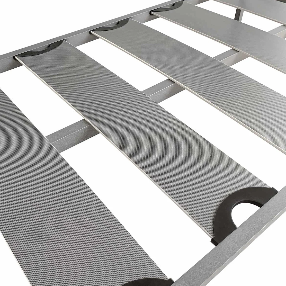 Somnia Descanso - Litera Reforzada Completa con Barandilla y Escalera Metálica - Estructura de 40x30mm con Láminas Anchas, Gris, 90x190