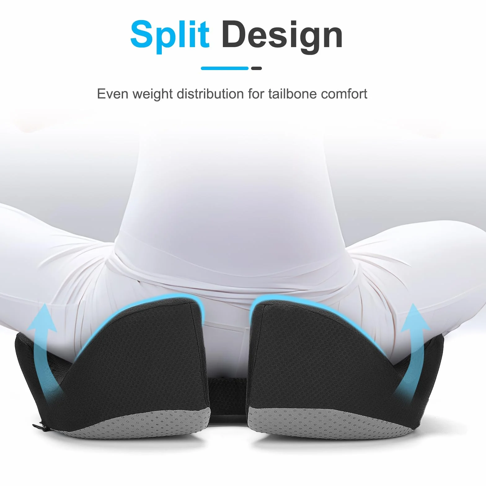 Cojín de Asiento Espuma Viscoelástica Ergonómico para Silla de Oficina y Hogar
