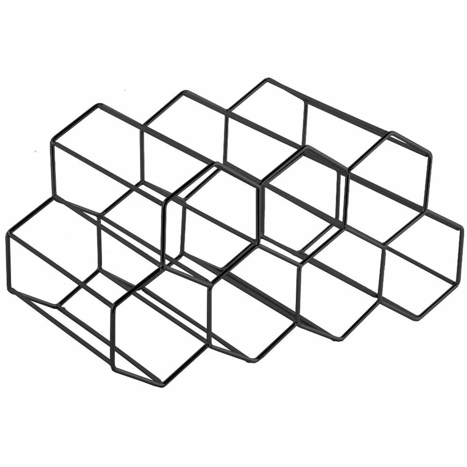 Estante de Vino Independiente, Estante para Vino, Estante para Botellas de Vino de Hierro, Botellero de Metal, Botellero de Pie, para Bar, Bodega, Salón, Cocina, Bodega (Negro)