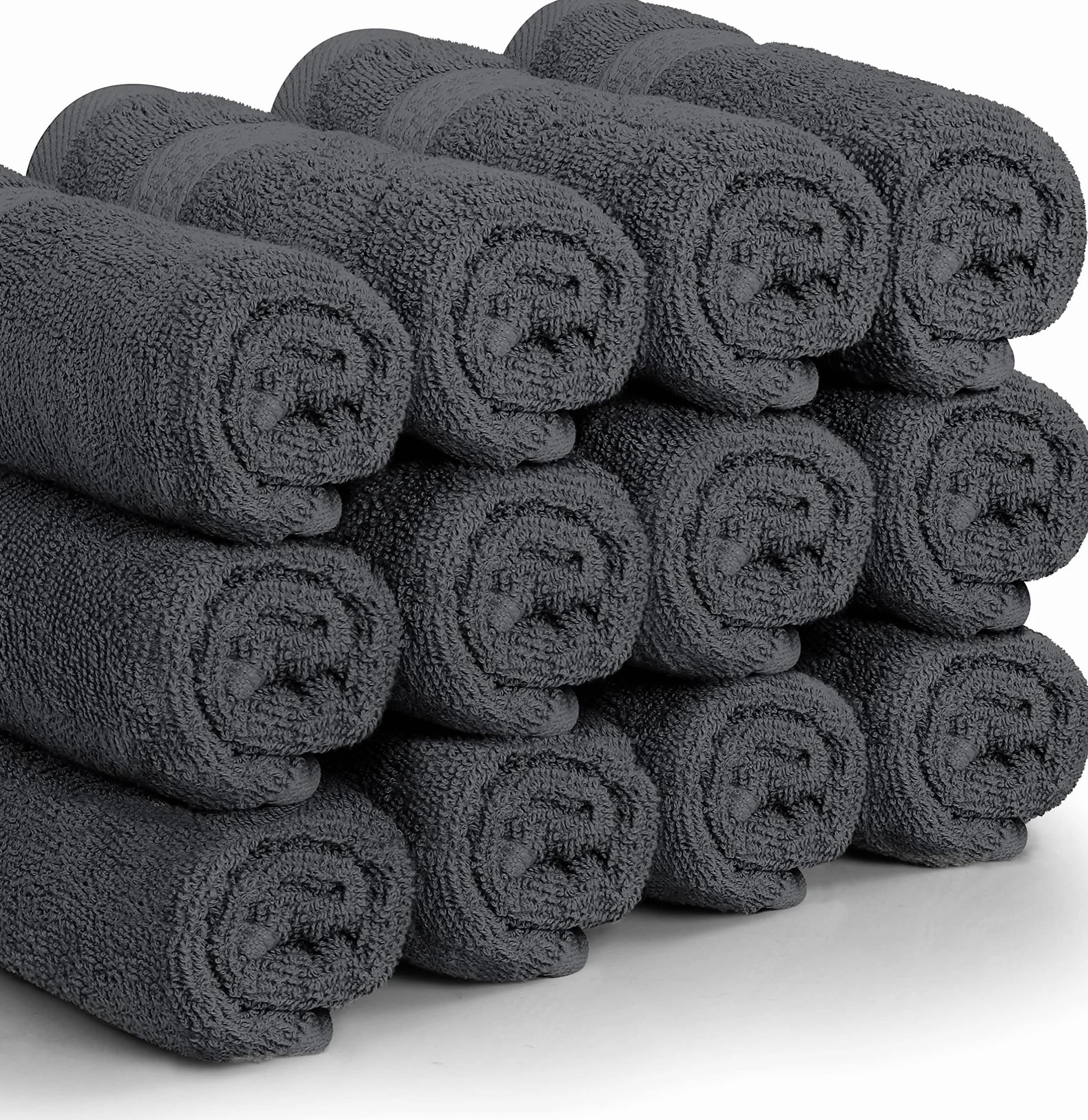 Utopia Towels Juego de Toallas 30x30 cm Gris 100% Algodón Toallas de Mano Paquete de 12