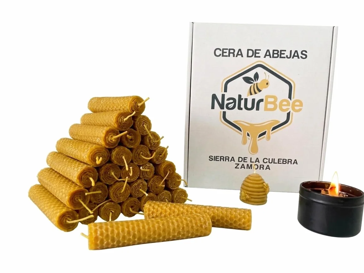 Velas de Cera de Abeja Pura 100% Natural Pack 30 11,5 cm x 1 cm Origen España
