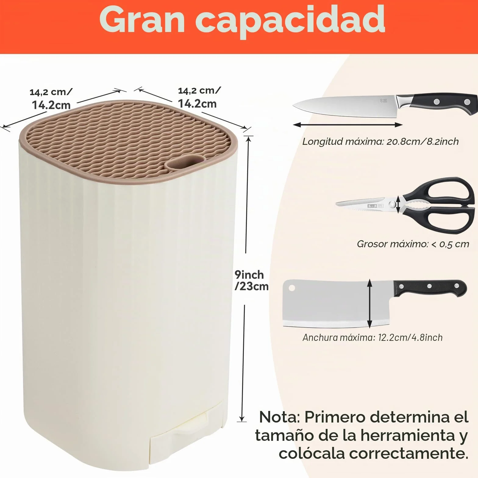Bloque para Cuchillos sin Cuchillo, Qoosea 4 en 1 Soporte para Cuchillos con Ranura y Piedra de Afilar, Universal Desmontable Porta Cuchillo para Limpieza Fácil y Ahorra Espacio