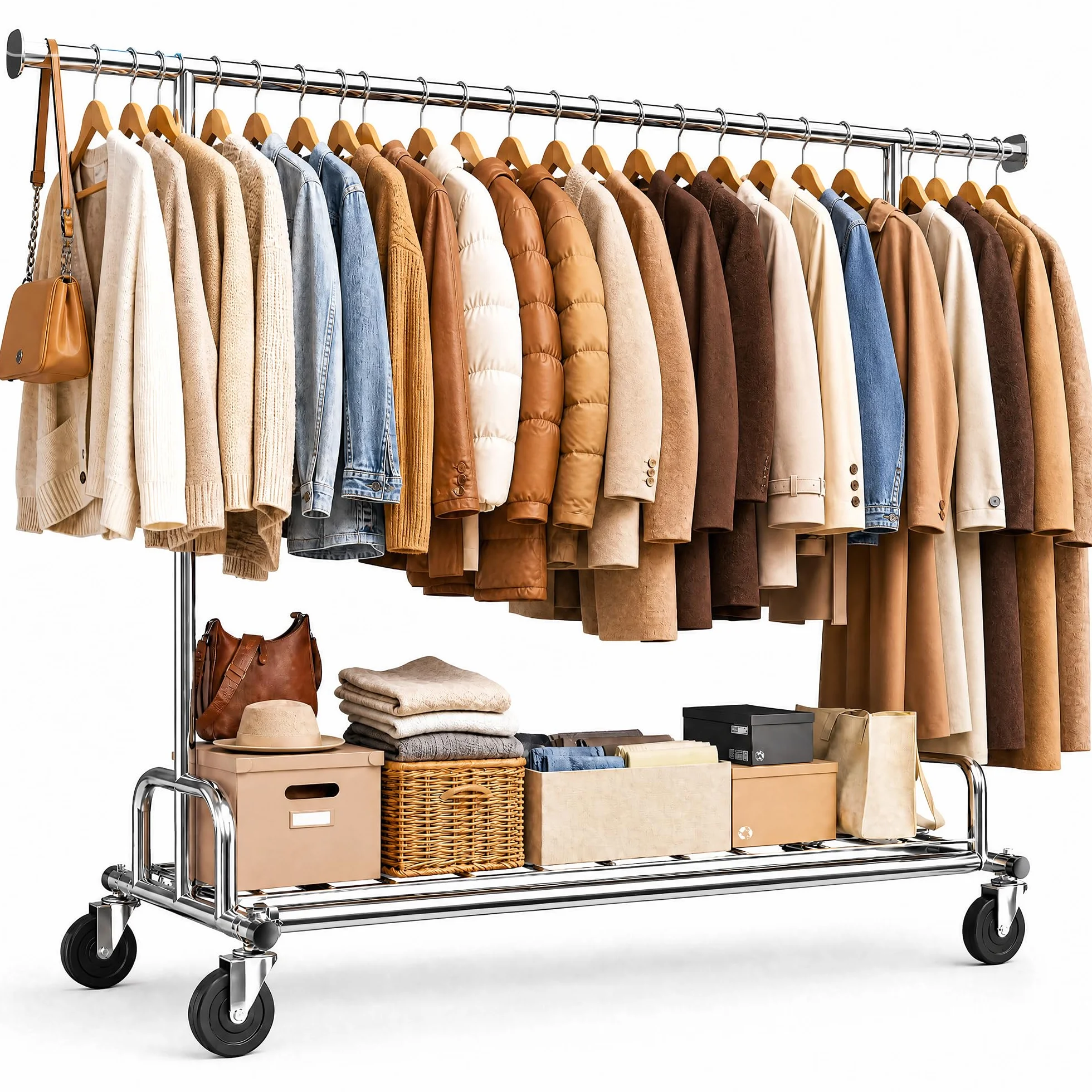 Perchero Burro Ropa con Ruedas 200kg 130–190cm Extensible 166-178cm Altura regulable