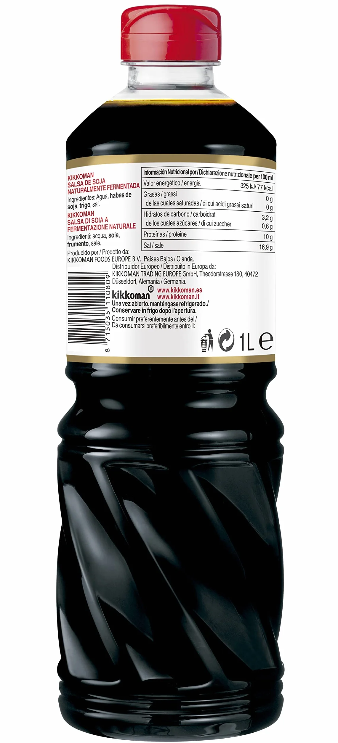 Kikkoman Salsa de Soja Clásica Naturalmente Fermentada 1000 ml