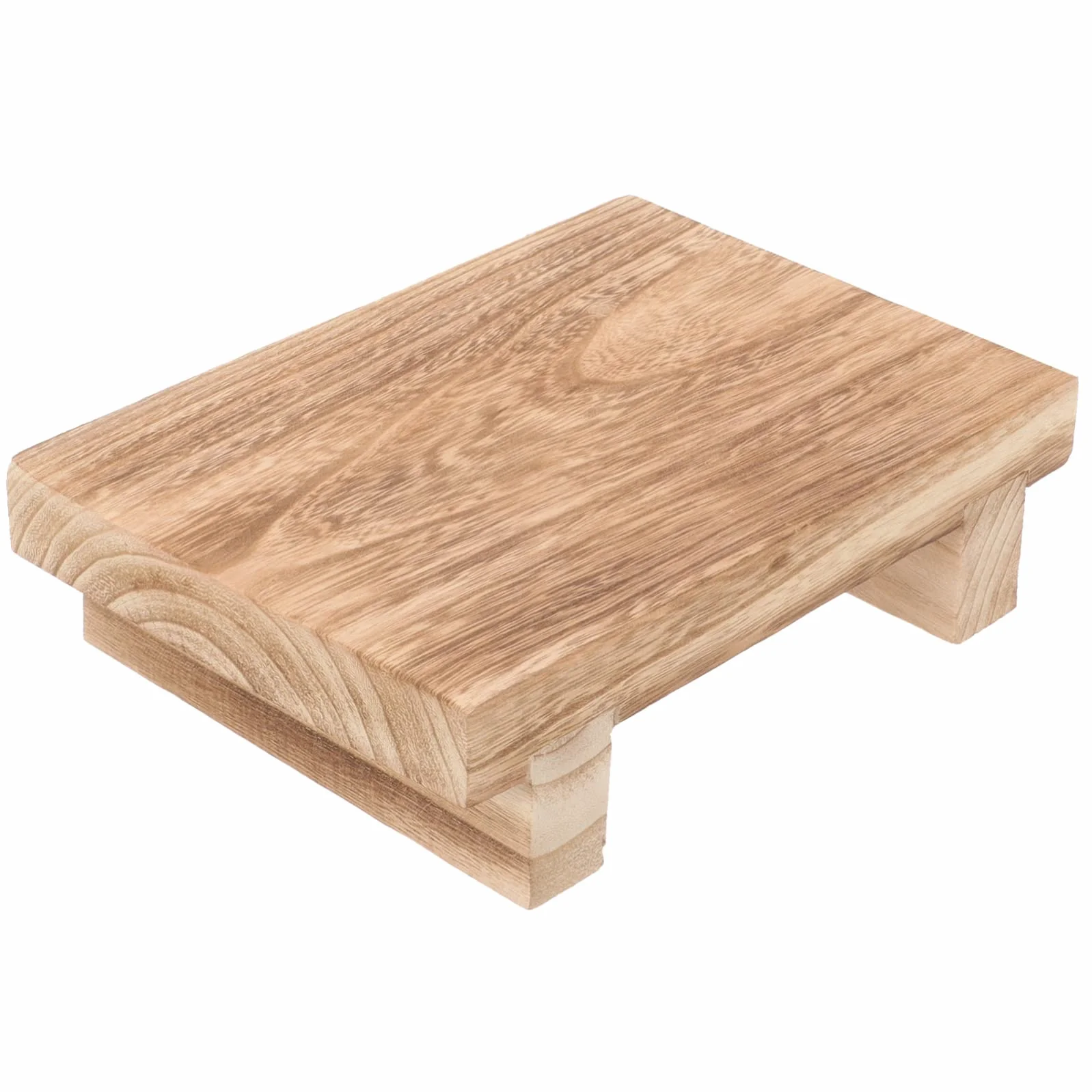 Taburete Pequeño de Madera de Paulownia 34x20x22 cm Reposapiés Ergonómico Portátil