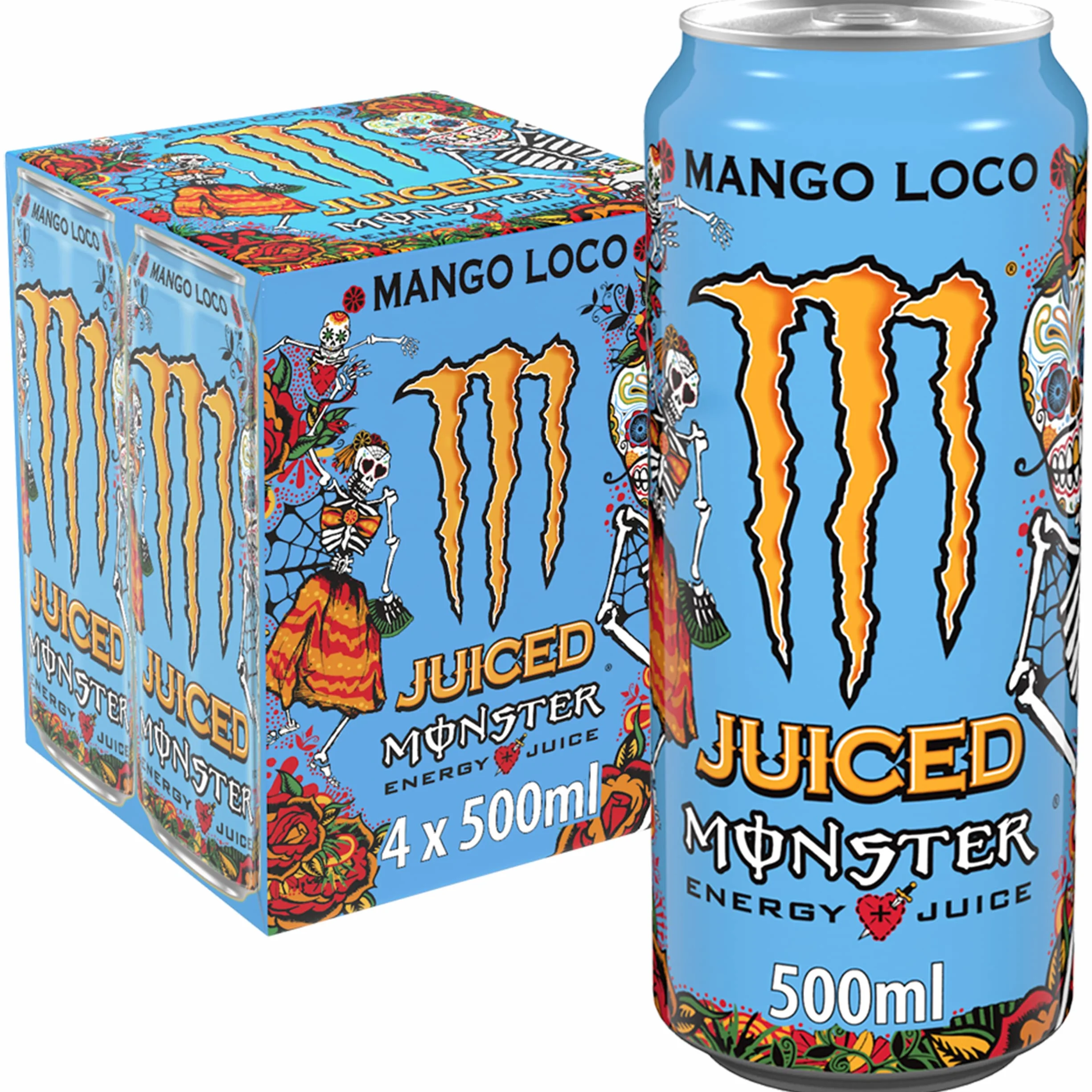 Monster Mango Loco Bebida Energética Pack 4 Latas 500ml