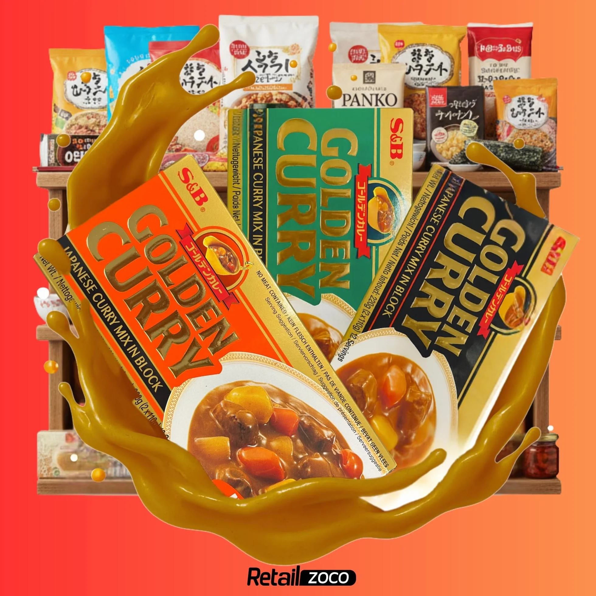 Curry Japonés en Pastilla, Golden Curry, Pasta Curry Suave, 35 Especias, 12 Raciones, Poco Picante, 198g