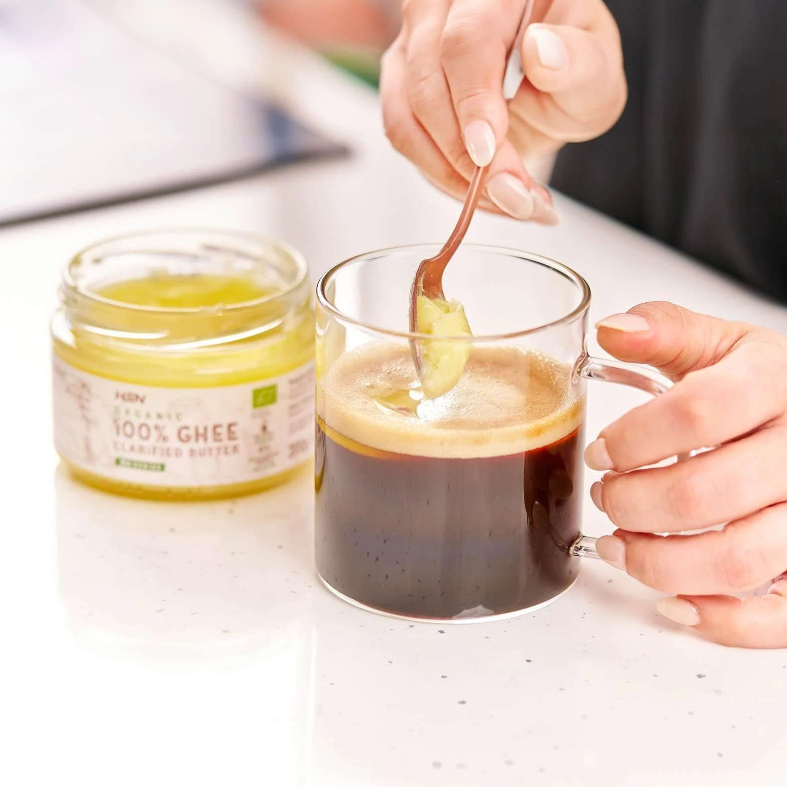 HSN Ghee Mantequilla Clarificada Orgánica Pack 2x500g Ecológico Libre de Lactosa