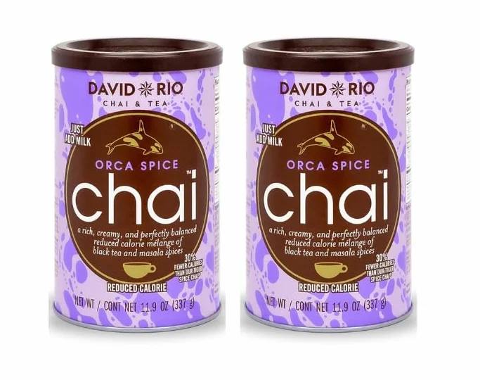 David Rio Chai Orca Spice Sin Azúcar Pack de 2 x 337 g Té Negro con Especias