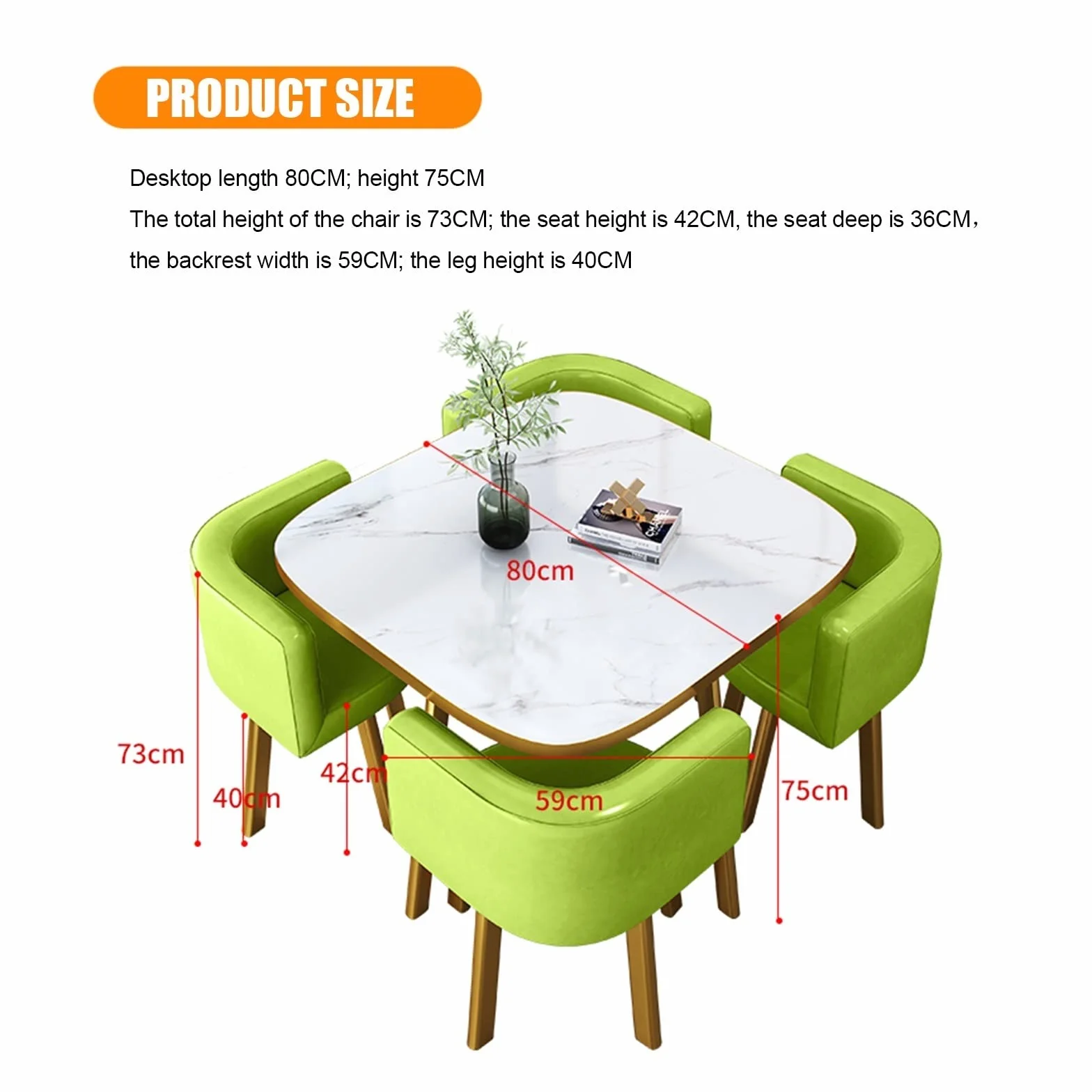 HCZION Mesas y sillas de recepción de negociación, Mesa de Comedor de Cocina Simple, Mesa de Comedor de Negocios, Dormitorio en casa, balcón, Biblioteca, salón, cafetería, Mesa de Ocio, 4 sillas d