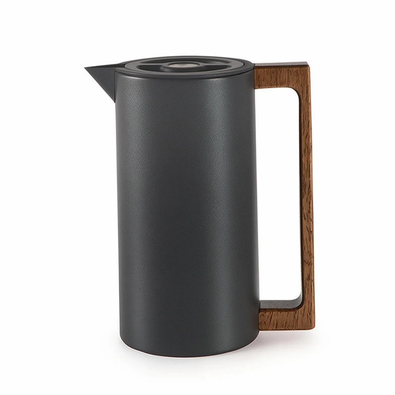 Jarra Térmica con Mango Mantiene Caliente y Frío Jarra Térmica Portátil Recipiente para Cocina, Negro, 1.0L
