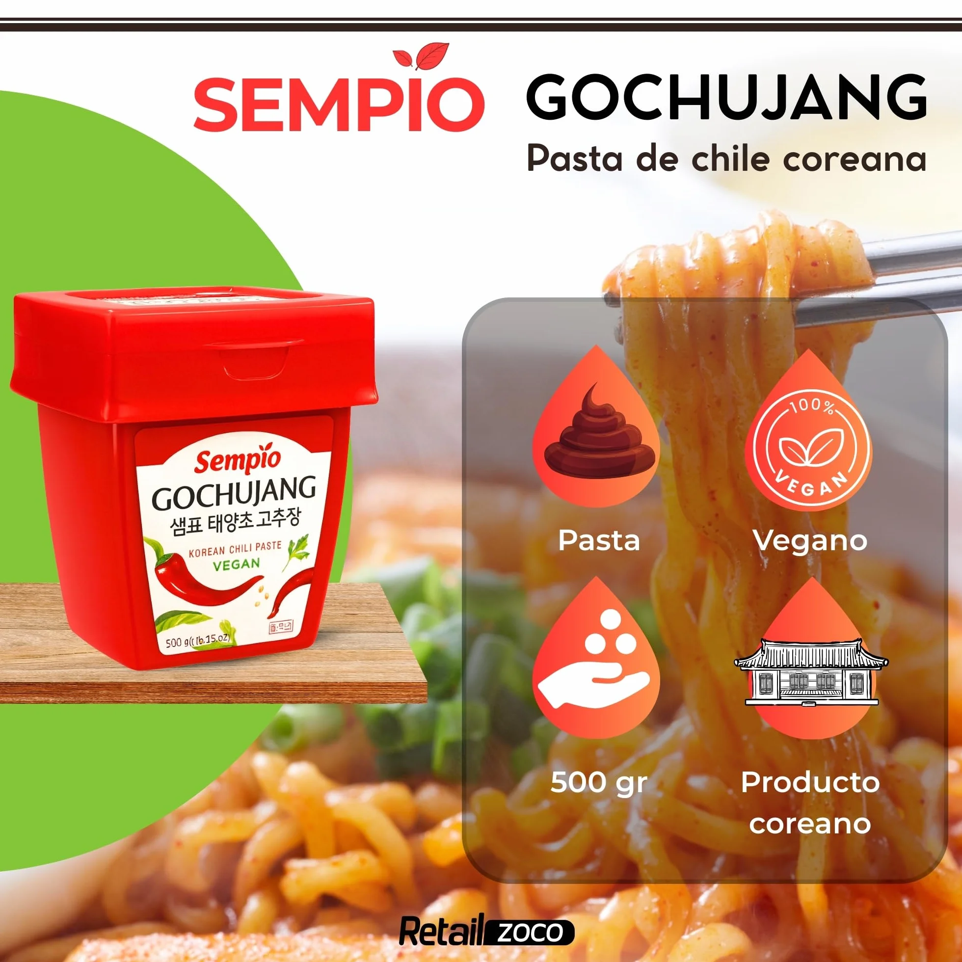 Pasta de chile Gochujang, Salsa Coreana de Guindilla y Arroz, 250 g
