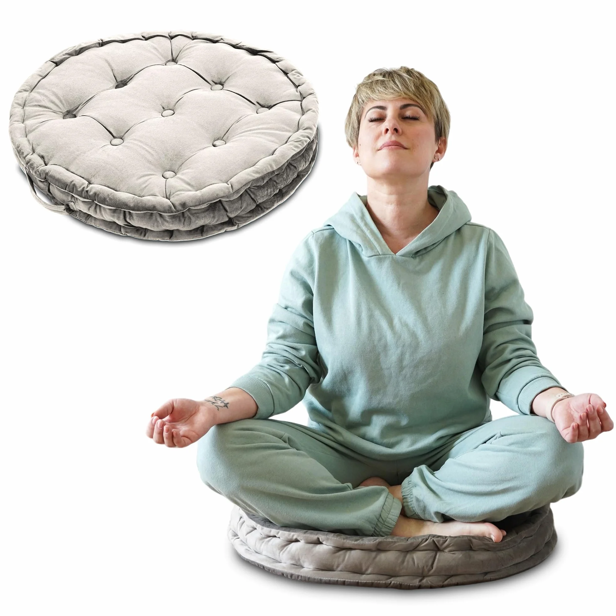 Cojín de meditación para yoga 58 cm redondo grande resistente a la intemperie