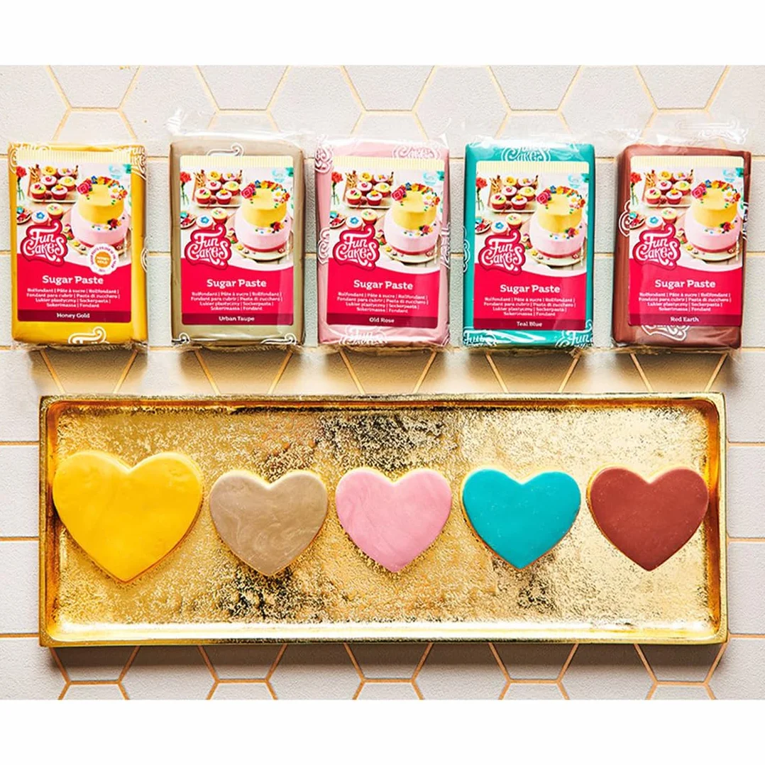 FunCakes Pasta de Azúcar Honey Gold 250 g, Decoración de Pasteles, Halal, Kosher, Sin Gluten