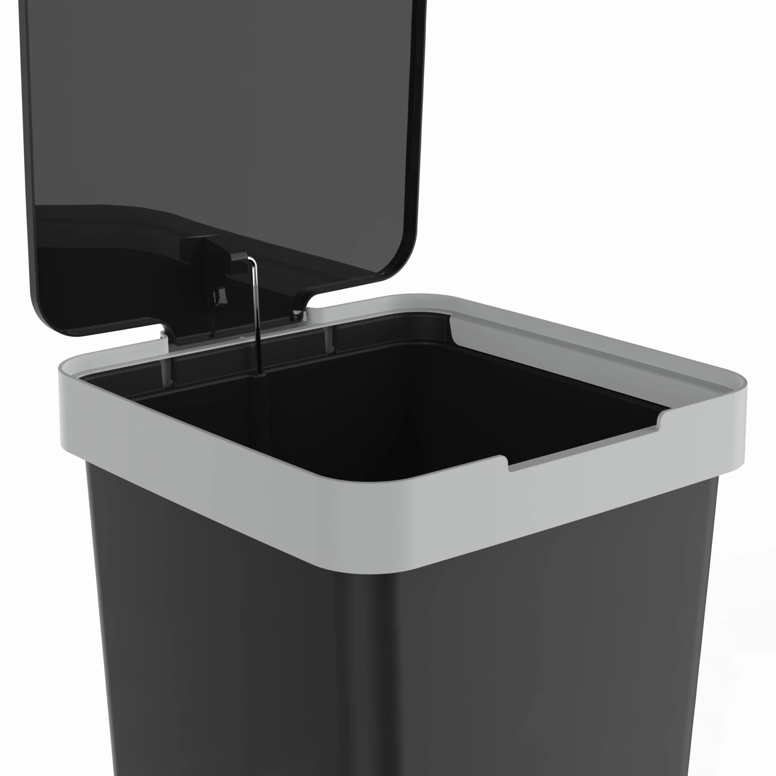 Tatay Cubo de Basura Cocina con Pedal Smart 40L | Diseño Compacto y Funcional | Uso Interior y Exterior | Apto para Bolsas de 30L a 50L | Plástico Resistente Libre de BPA | 33x31x67cm, Negro