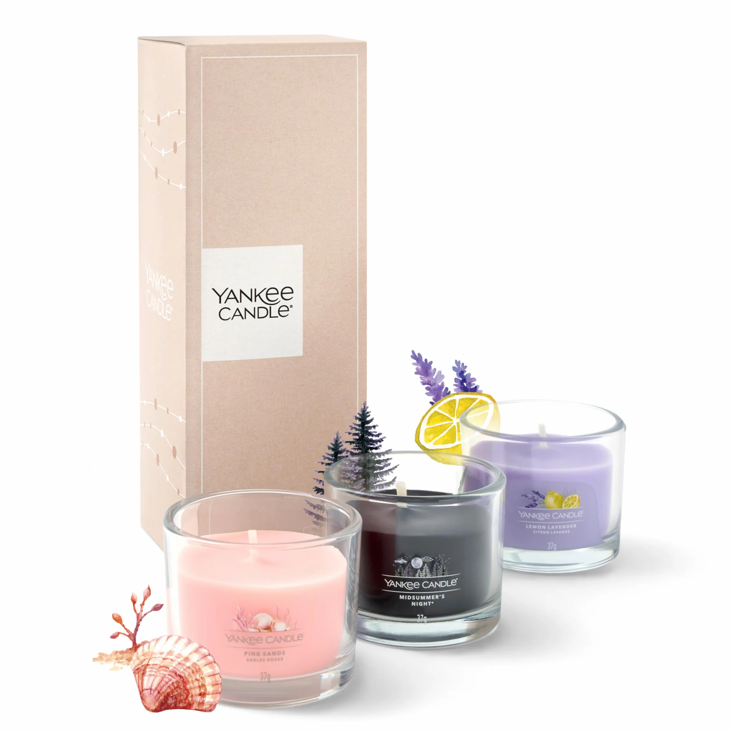 Yankee Candle Set de regalo de velas perfumadas | 3 mini velas votivas | Mezcla de cera de soja | Regalos perfectos para mujeres