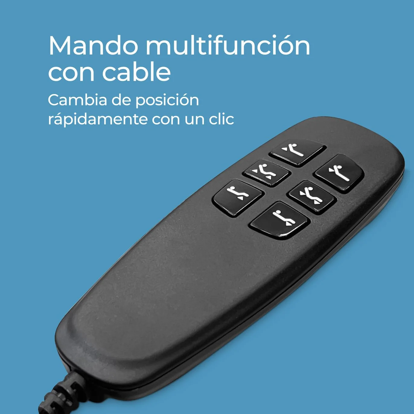 amuéblate online - Pack Cama Eléctrica Articulada Reforzada Ergotop de 5 Planos con Colchón Viscoelástico Dorsaltec, 105 x 190 cm