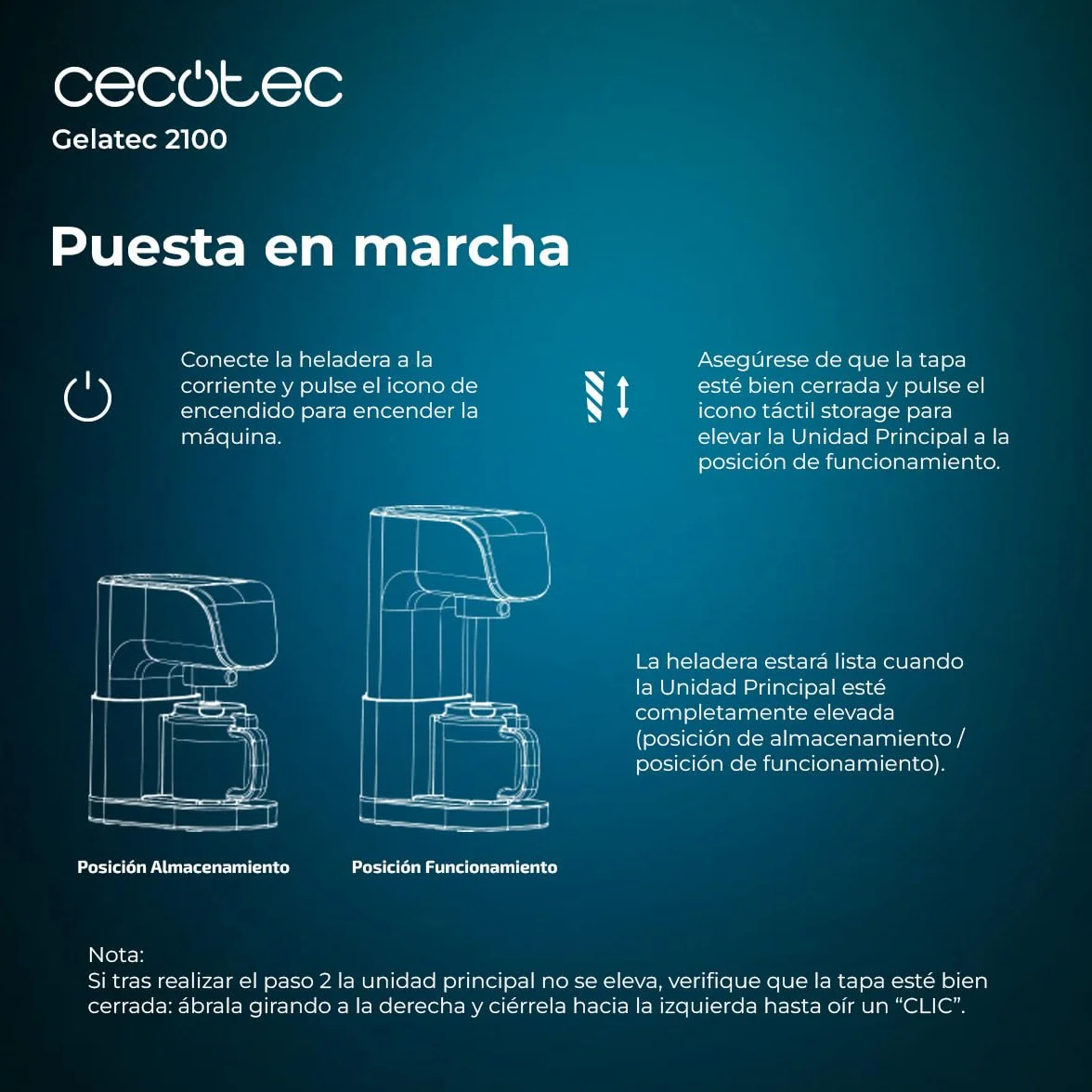 Cecotec Heladera Multifunción Capacidad 2,1L, 3 Tarrinas, Gelatec 2100. 500W, 11 Programas de Helado y Bebidas Granizadas, Tecnología CreamOn y Re-spin, Pantalla Táctil, Incluye Recetario Digital