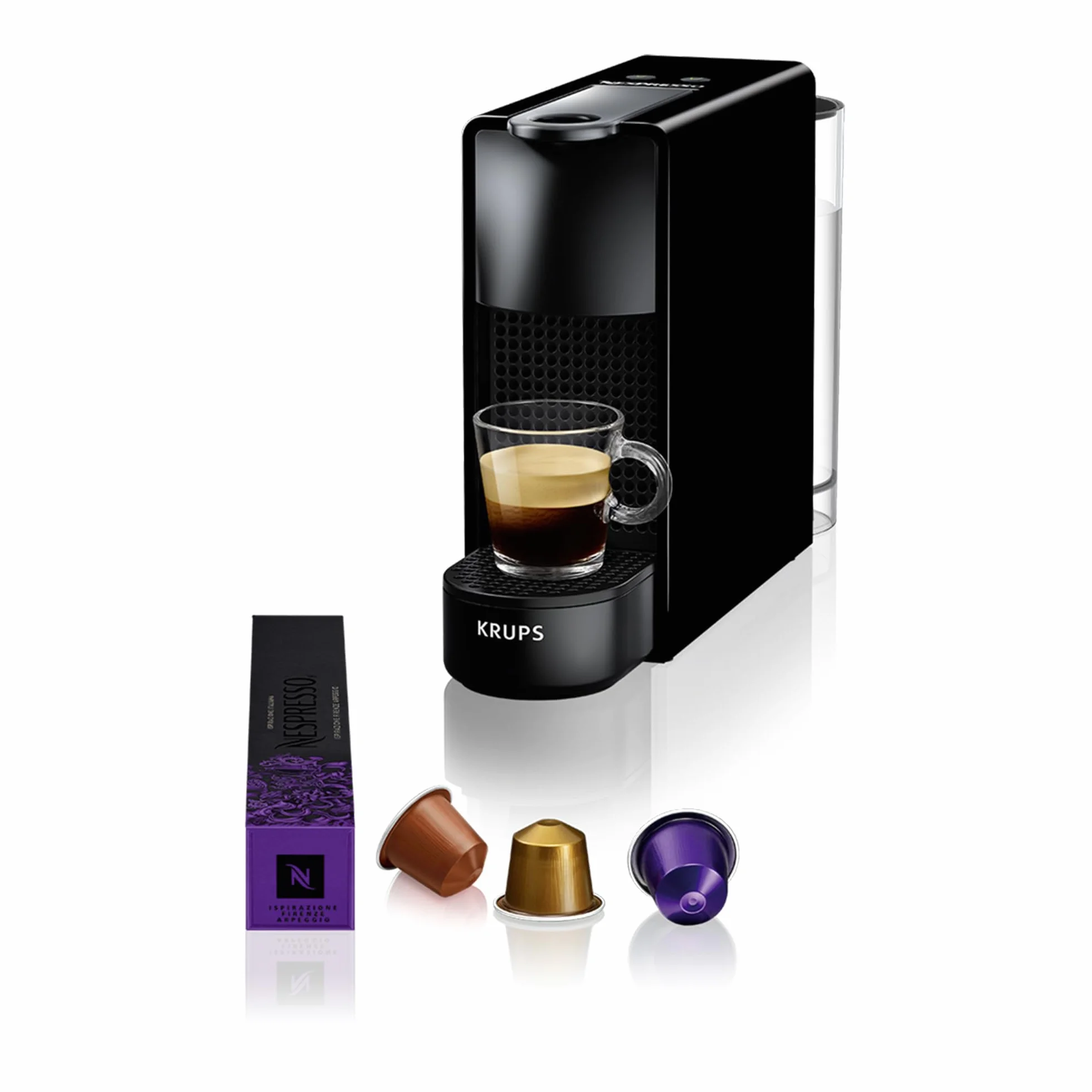 Krups Nespresso Essenza Mini Cafetera de cápsulas, 1260 vatios, 0.6 litros, negra