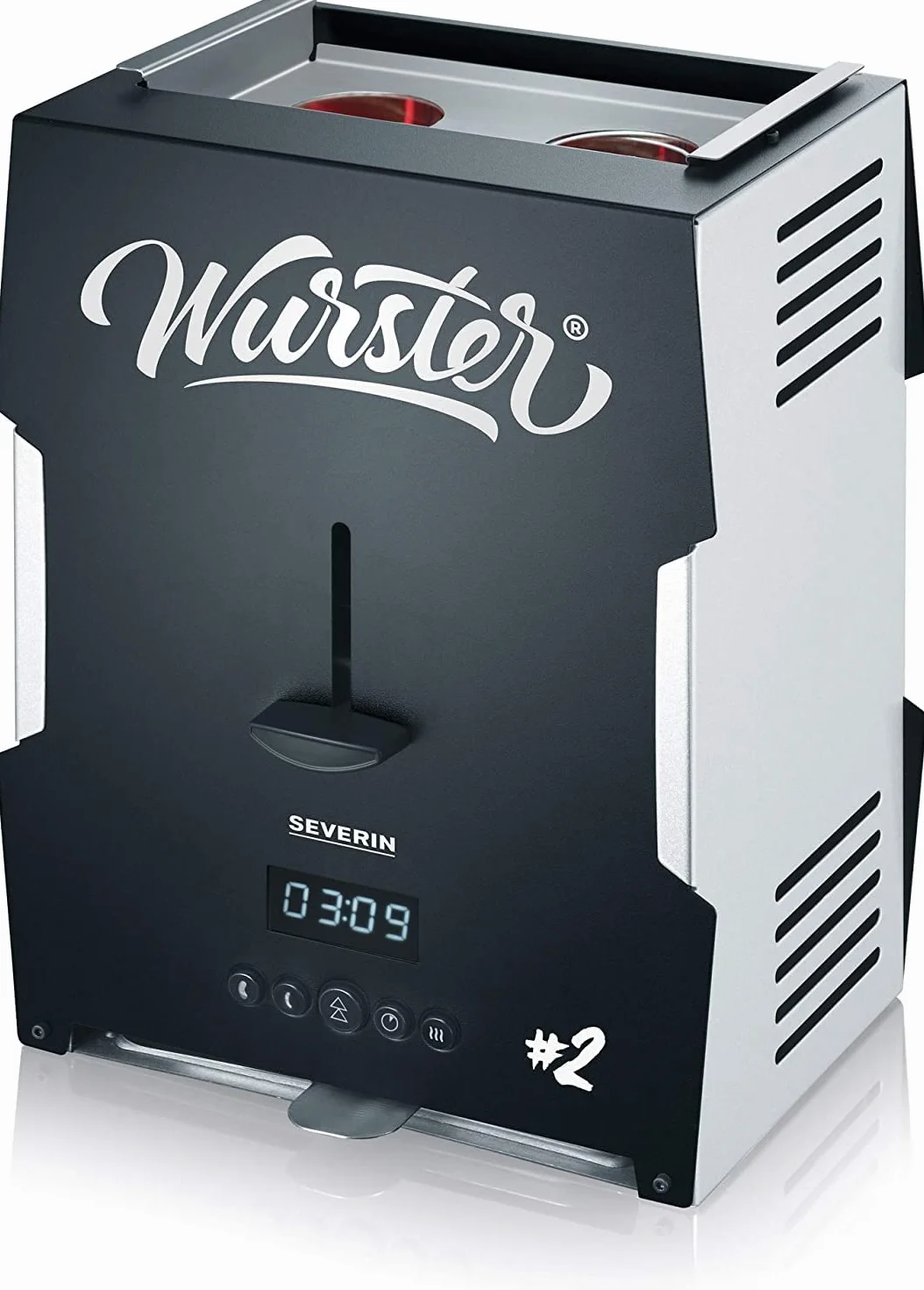 SEVERIN WT 5005 Salchichas eléctrica acero inoxidable negro 5 minutos incluye pinzas